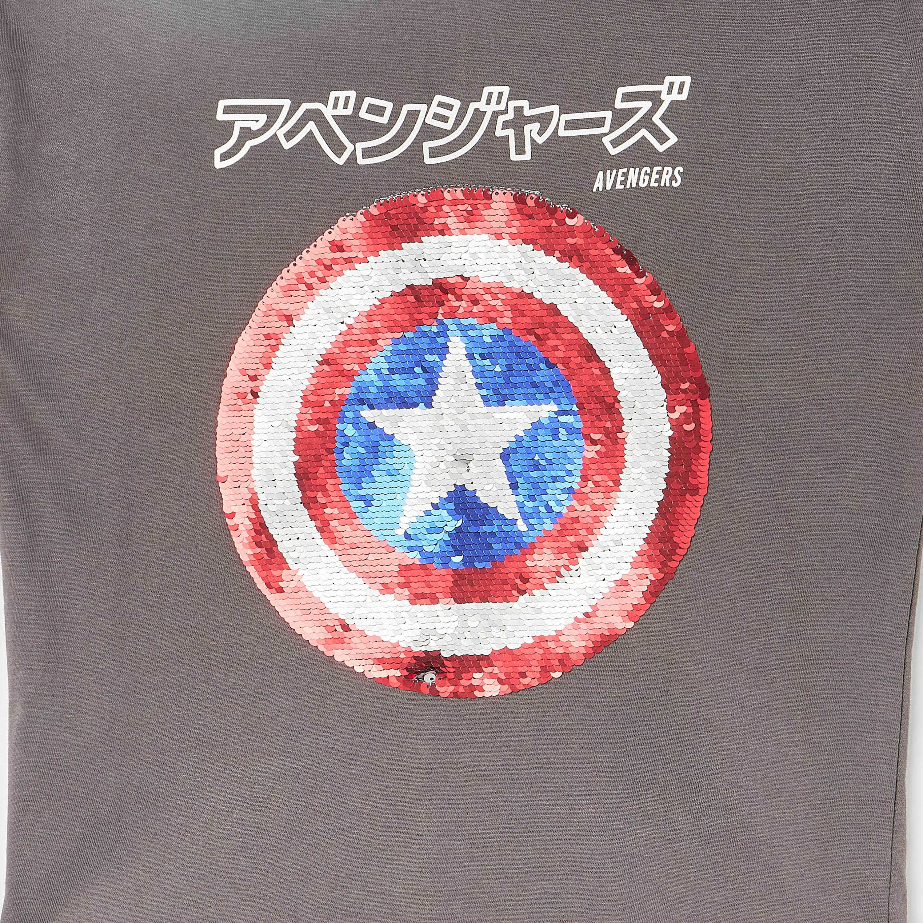 Sequin Embellished Crew Neck T-shirt with Short Sleeves-boys-clothing-tshirtsandpolos-image-4