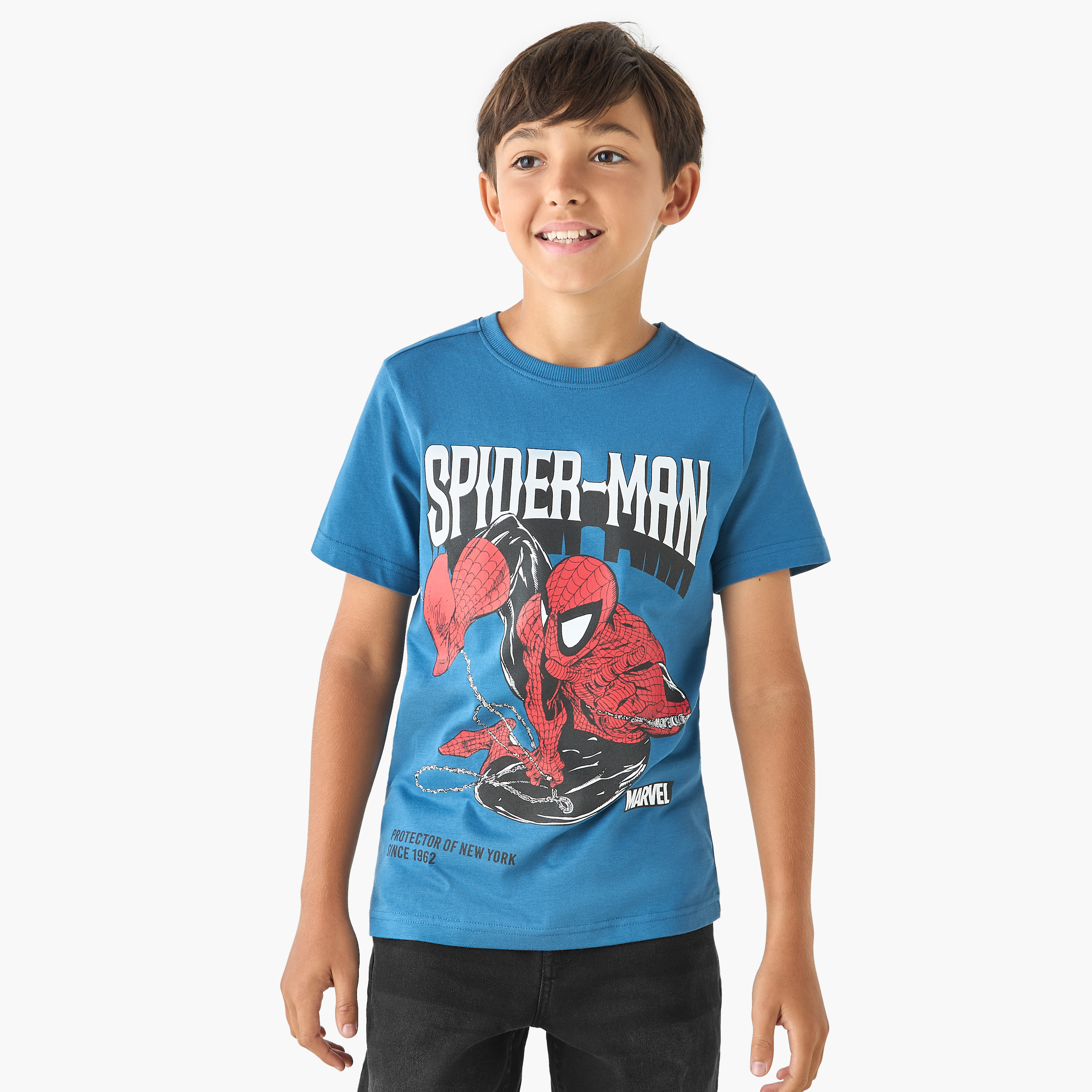 تيشيرت بأكمام قصيرة وطبعات سبايدر مان-boys-clothing-tshirtsandpolos-image-1