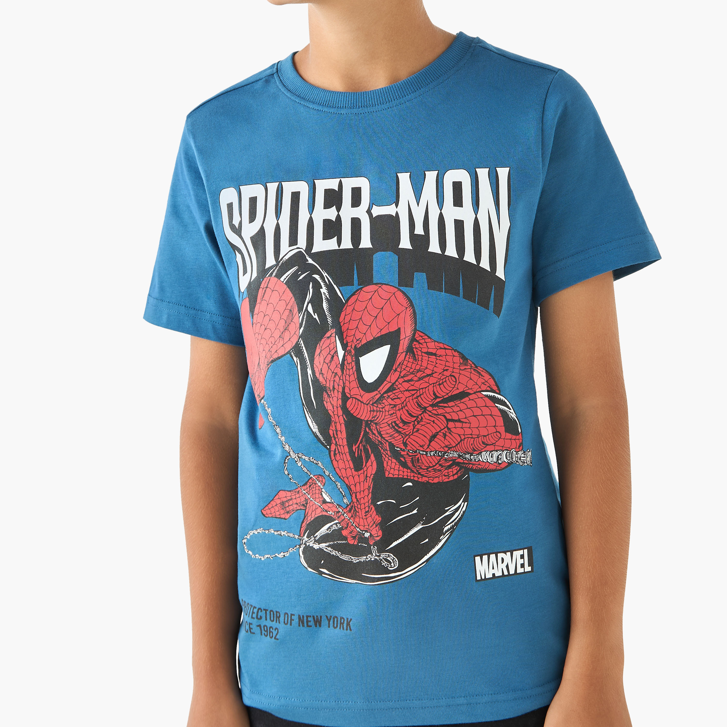 تيشيرت بأكمام قصيرة وطبعات سبايدر مان-boys-clothing-tshirtsandpolos-image-4
