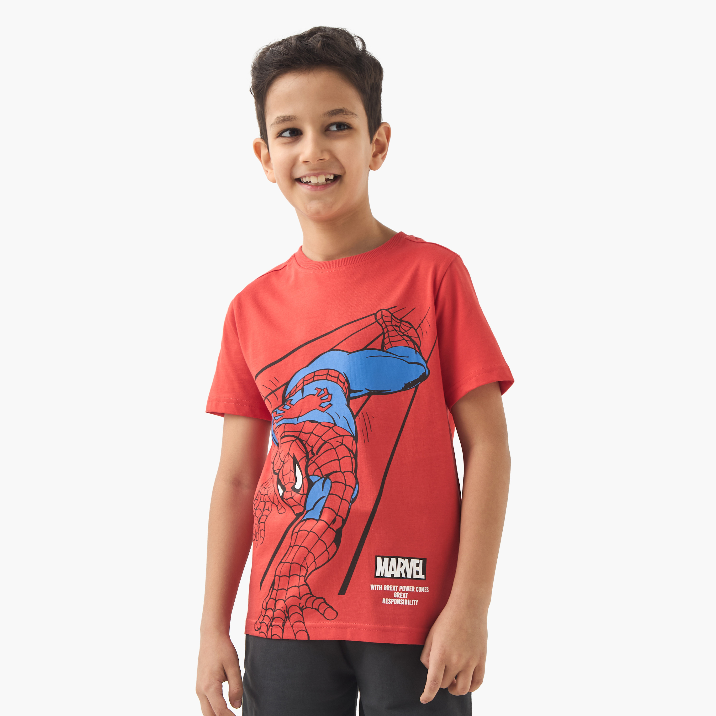 Marvel Spider-Man Print T-shirt-boys-clothing-tshirtsandpolos-image-1