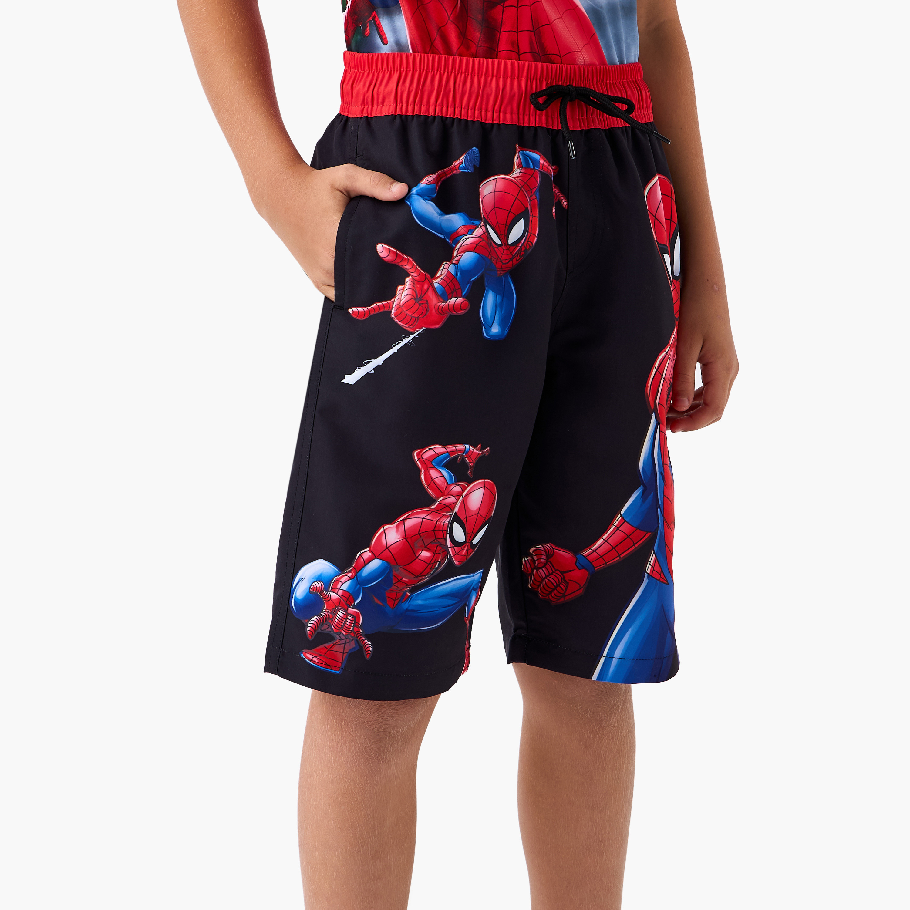 Spider-Man Print Swim Shorts-sports-boys-clothing-swimwear-image-1