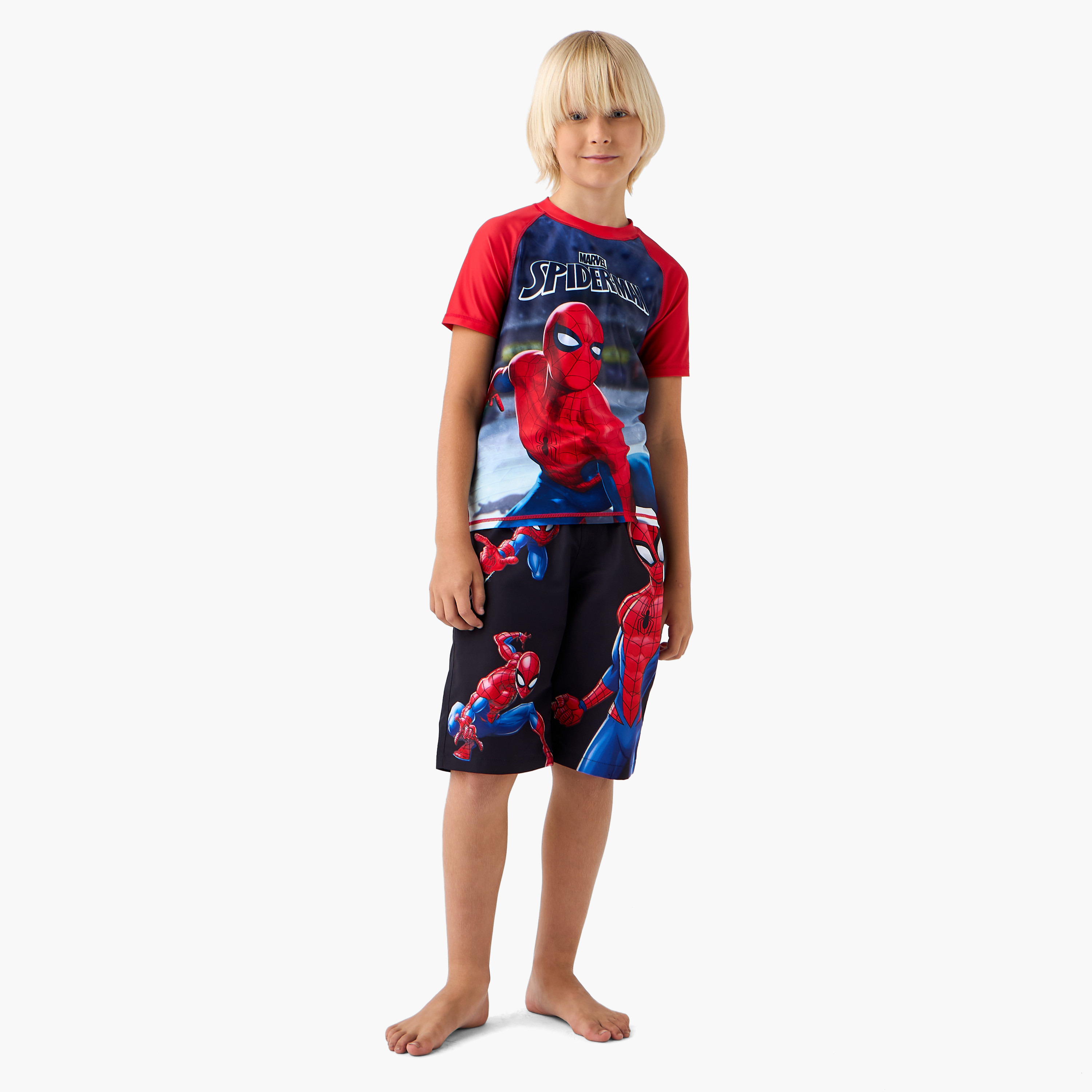 Spider-Man Print Swim Shorts-sports-boys-clothing-swimwear-image-2