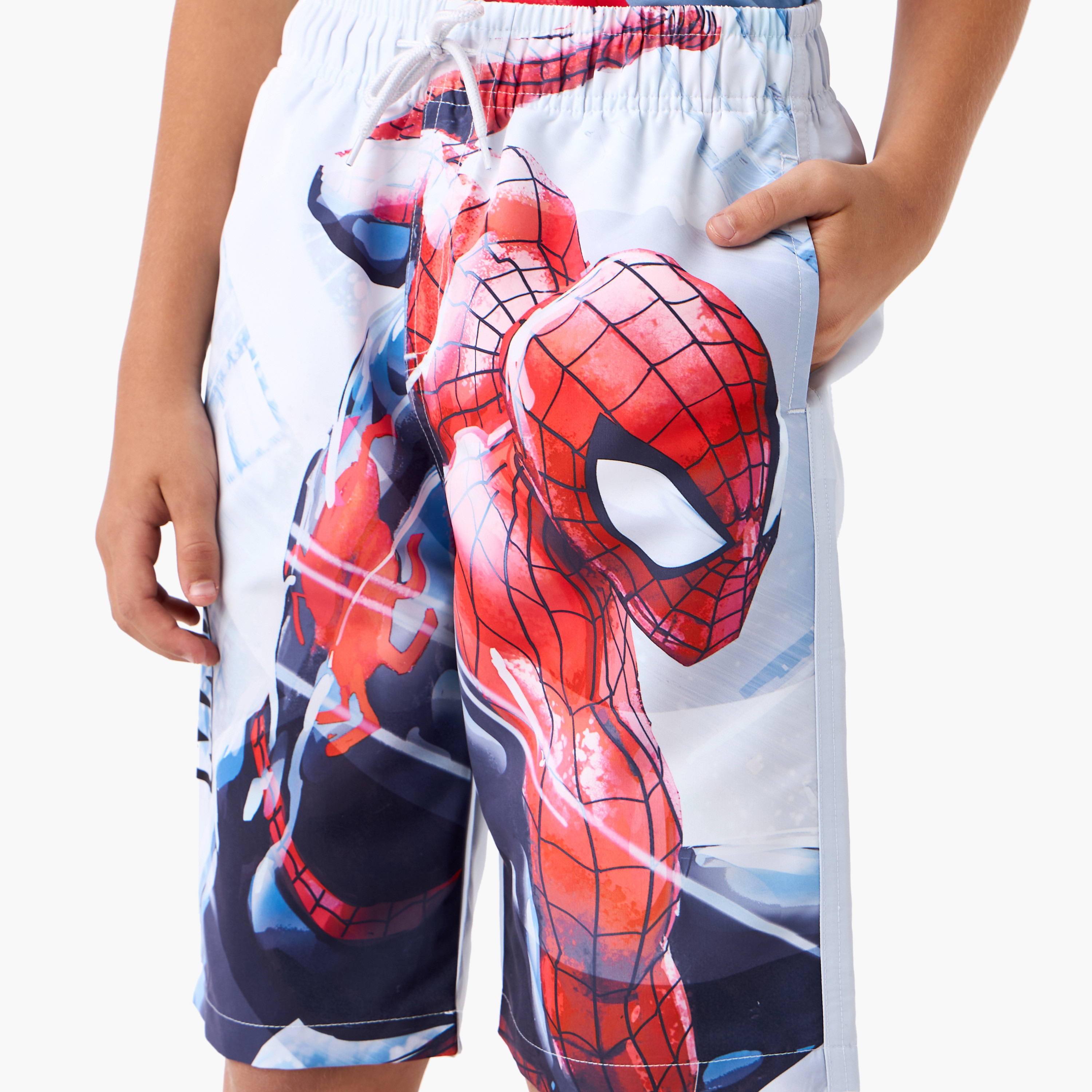 شورت سباحة بطبعات سبايدرمان ورباط إغلاق-sports-boys-clothing-swimwear-image-2