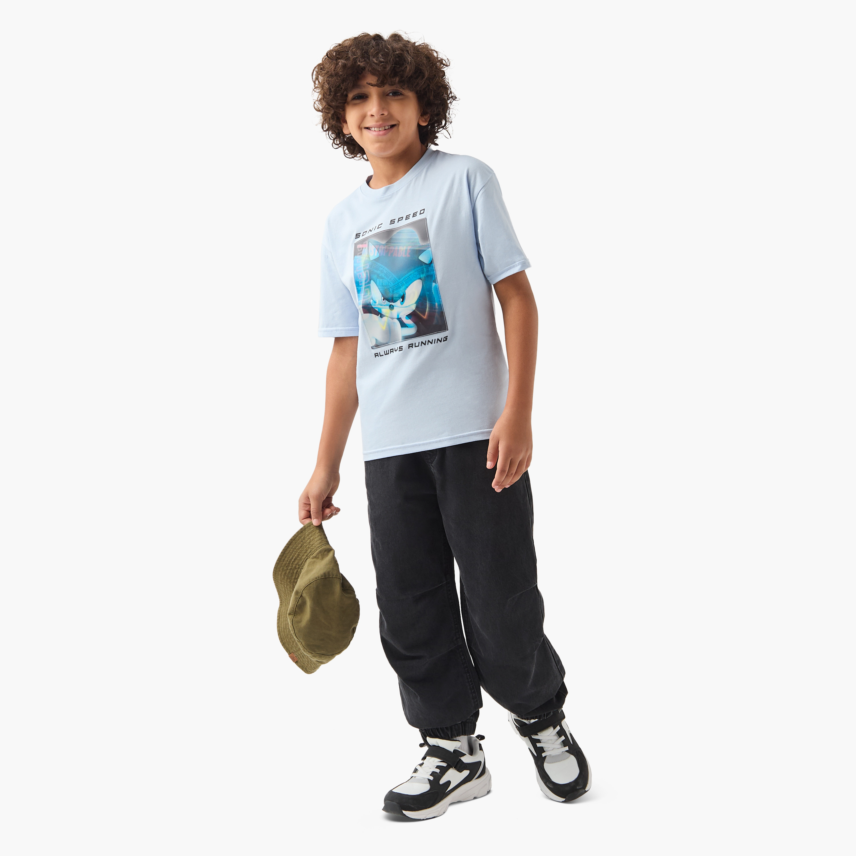 Sonic the Hedgehog Print T-shirt with Short Sleeves-boys-clothing-tshirtsandpolos-image-2