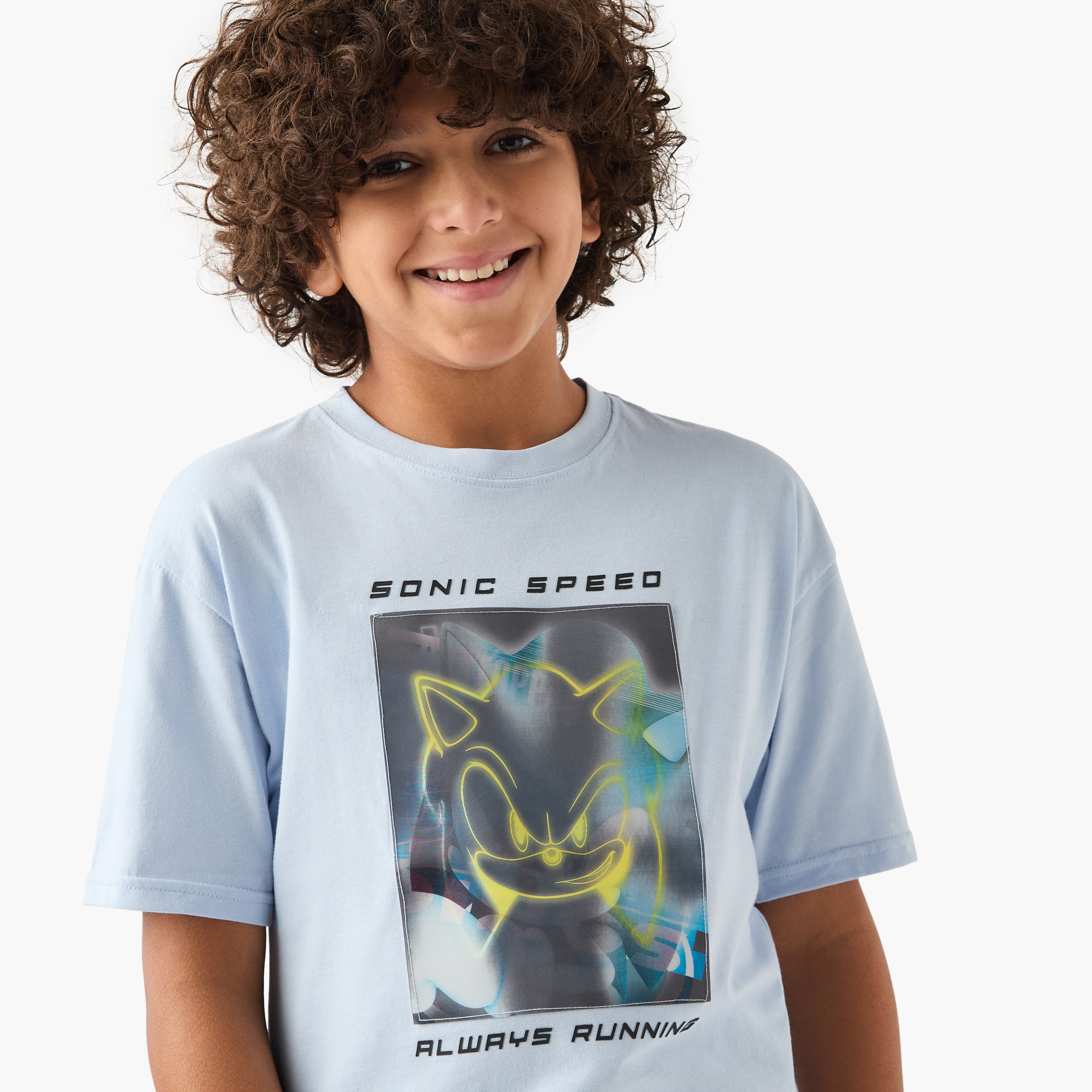Sonic the Hedgehog Print T-shirt with Short Sleeves-boys-clothing-tshirtsandpolos-image-4