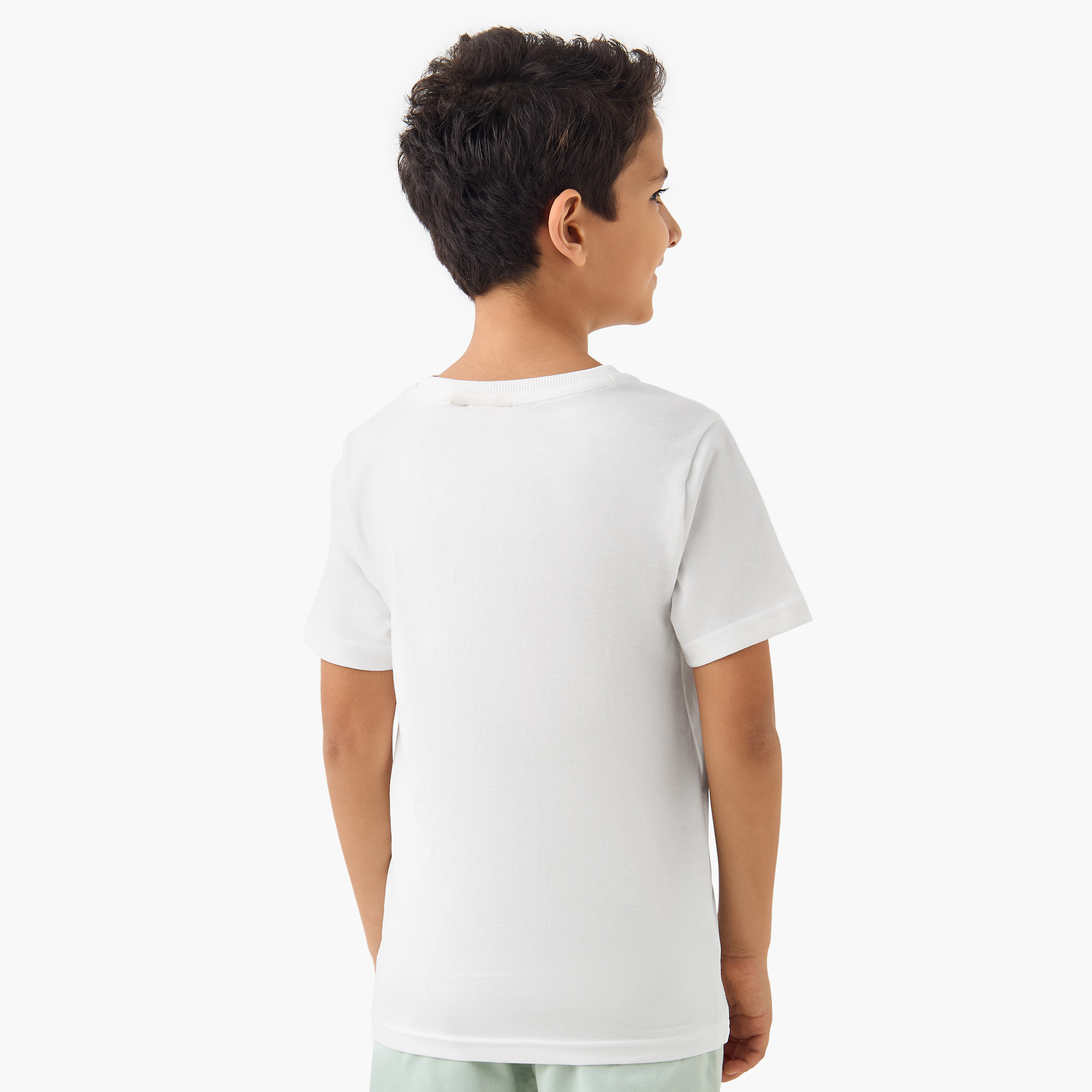 Peanut Print Crew Neck T-shirt with Short Sleeves-boys-clothing-tshirtsandpolos-image-3