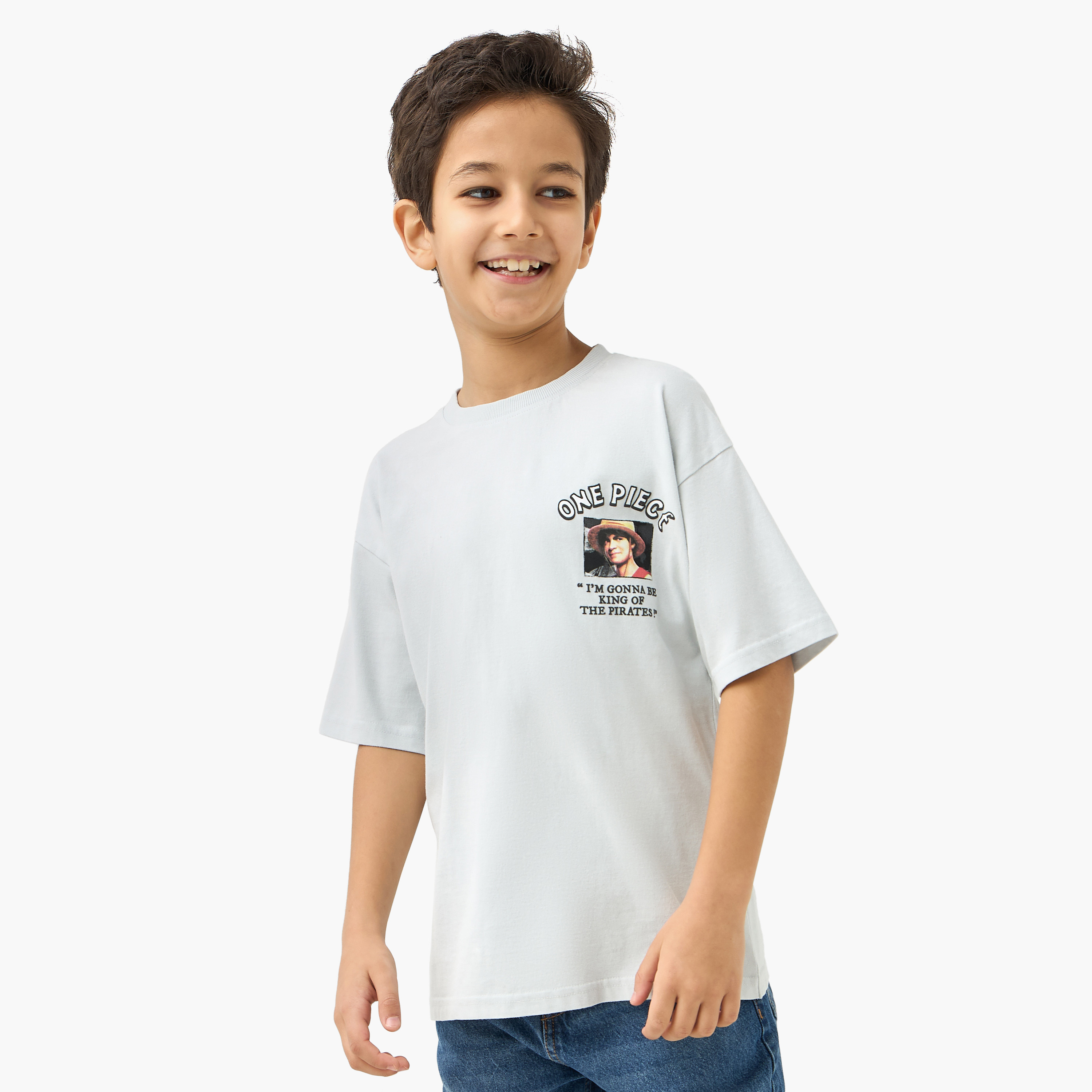 Netflix One Piece Print T-shirt with Short Sleeves-boys-clothing-tshirtsandpolos-image-1