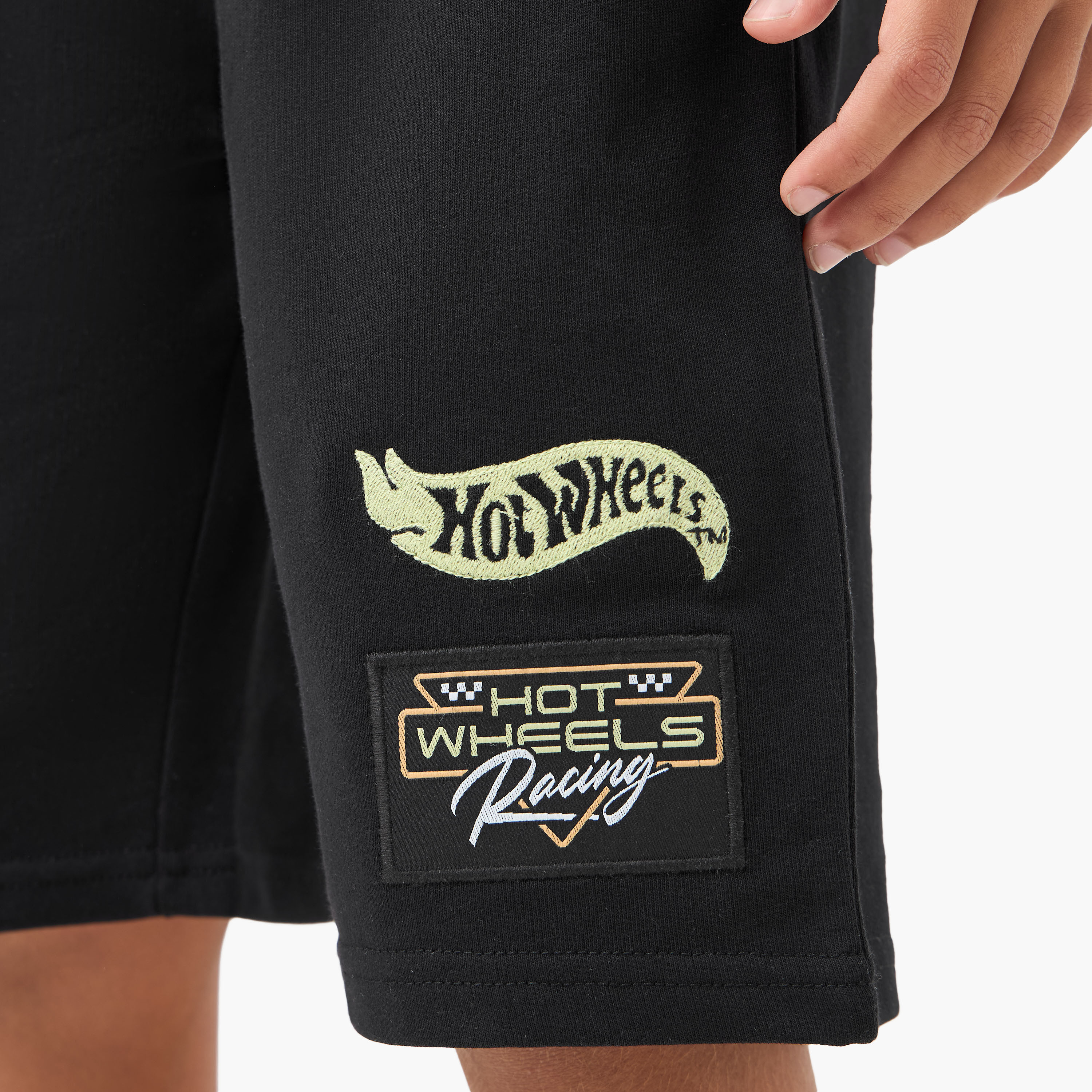 Hot Wheels Embroidered Shorts with Drawstring Closure and Pockets-boys-clothing-bottoms-shorts-image-4