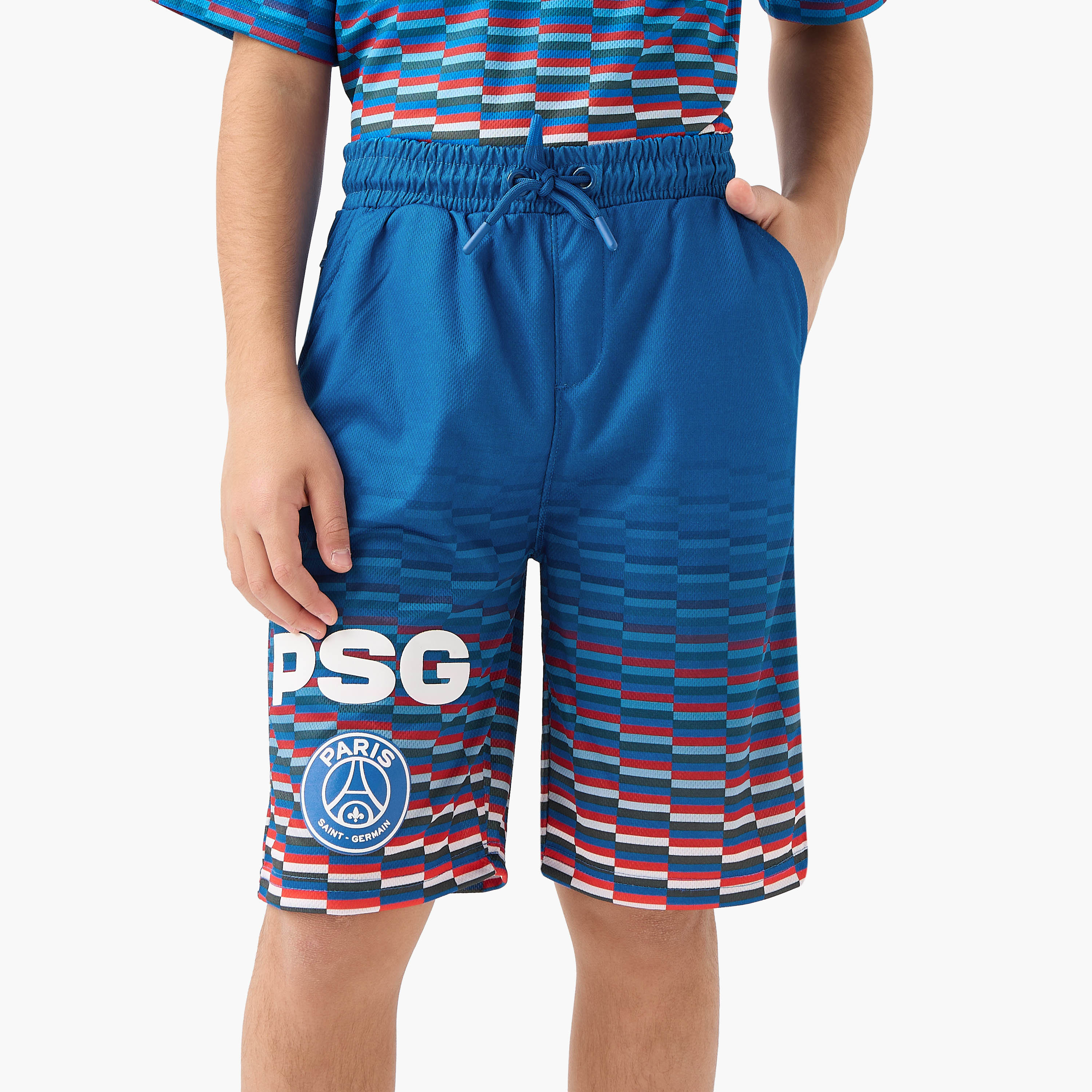 Paris Saint - Germain Crew Neck Short Sleeves T-shirt and Shorts Set with Pockets-boys-clothing-setsandcoords-image-3