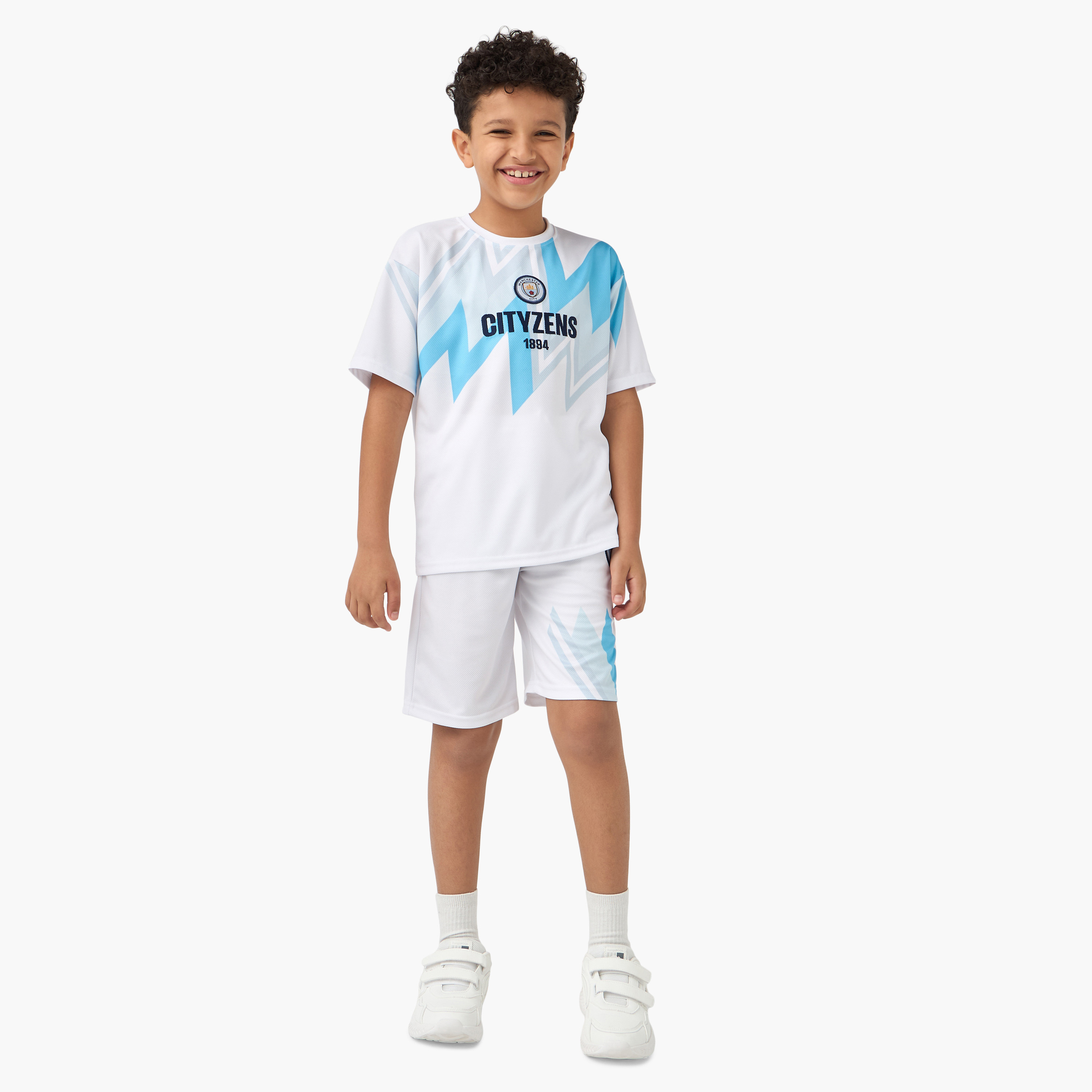 طقم تيشيرت وشورت بطبعات شعار من مانشستر-boys-clothing-setsandcoords-image-1