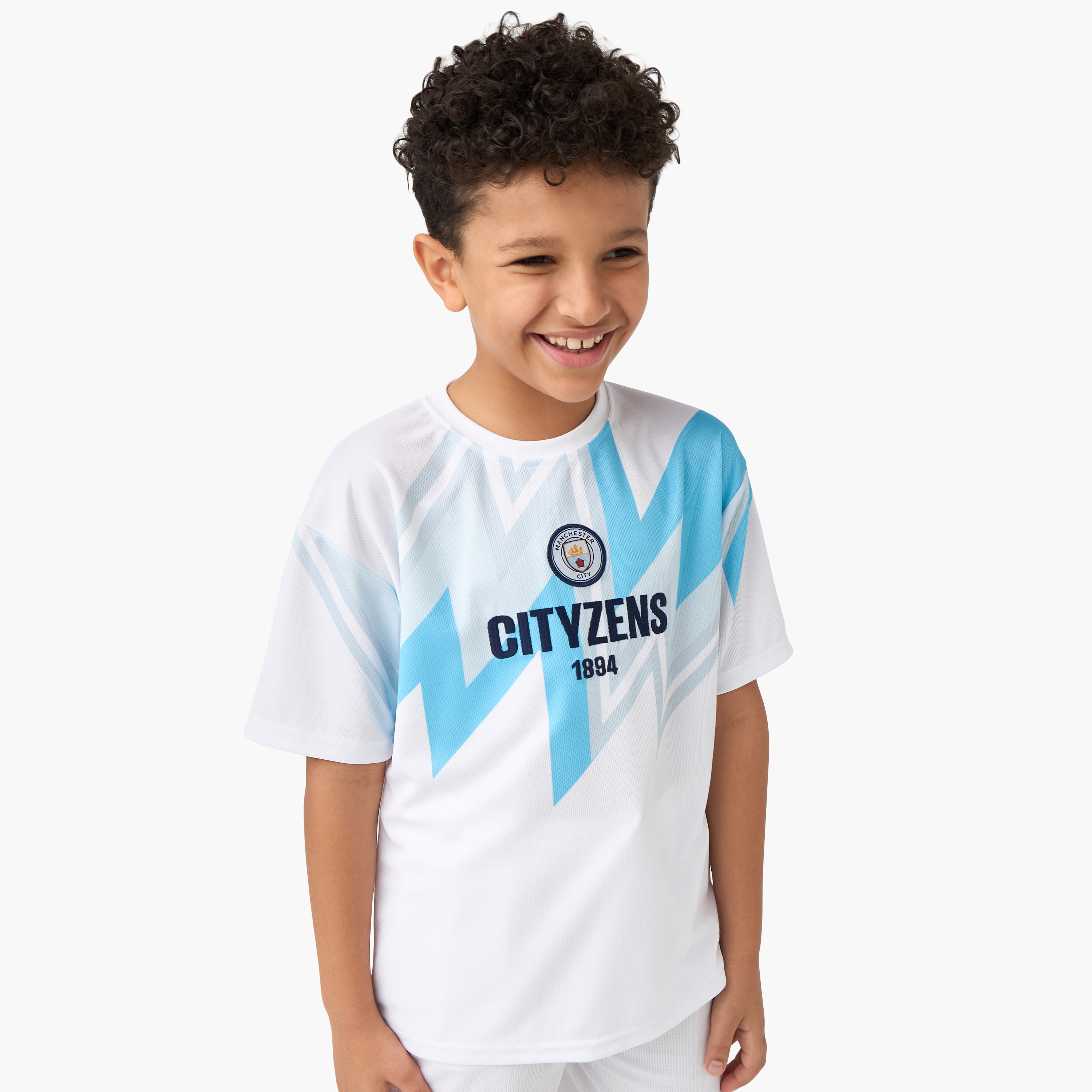 طقم تيشيرت وشورت بطبعات شعار من مانشستر-boys-clothing-setsandcoords-image-2