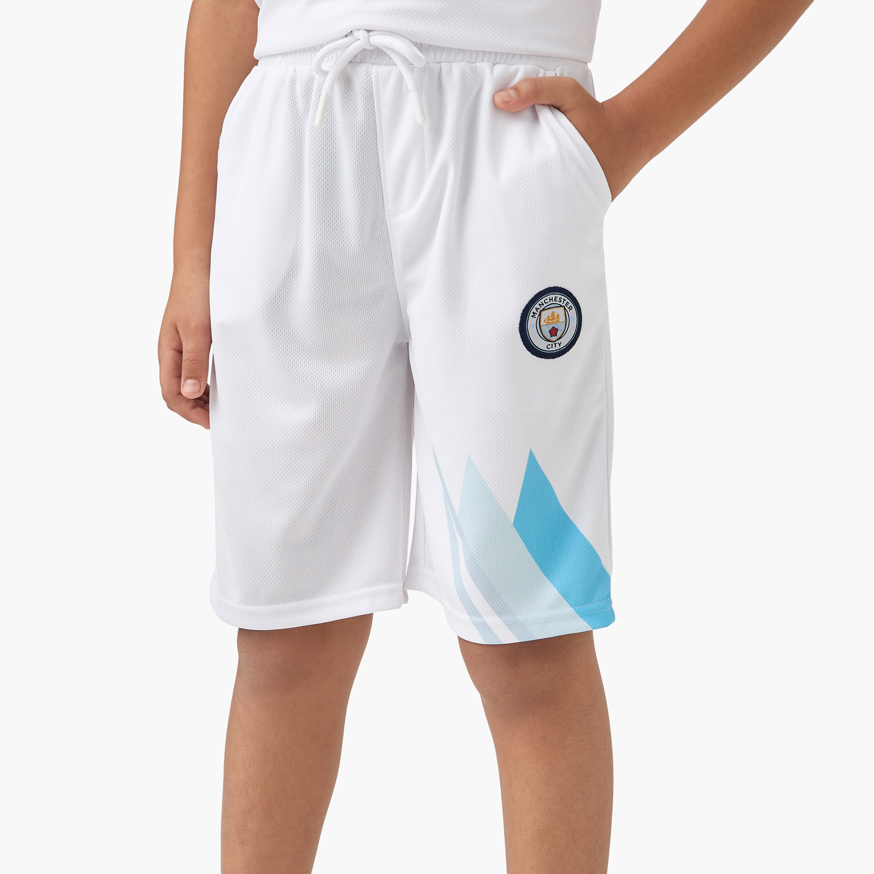 طقم تيشيرت وشورت بطبعات شعار من مانشستر-boys-clothing-setsandcoords-image-3