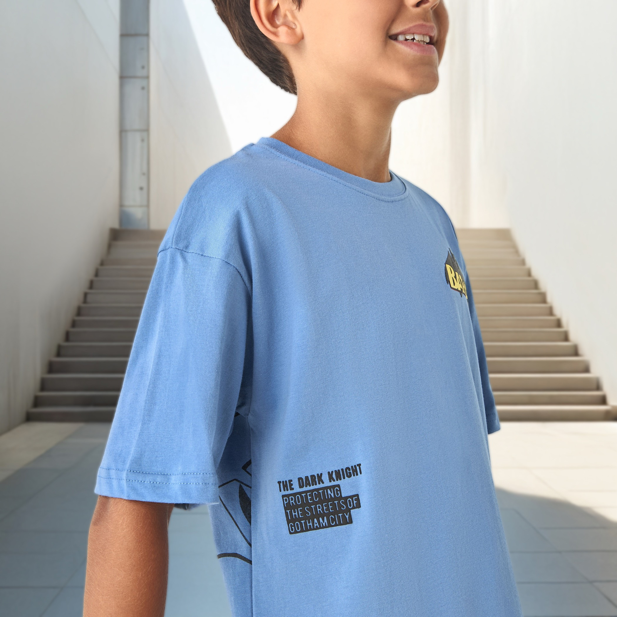Batman Print T-shirt with Short Sleeves-boys-clothing-tshirtsandpolos-image-4