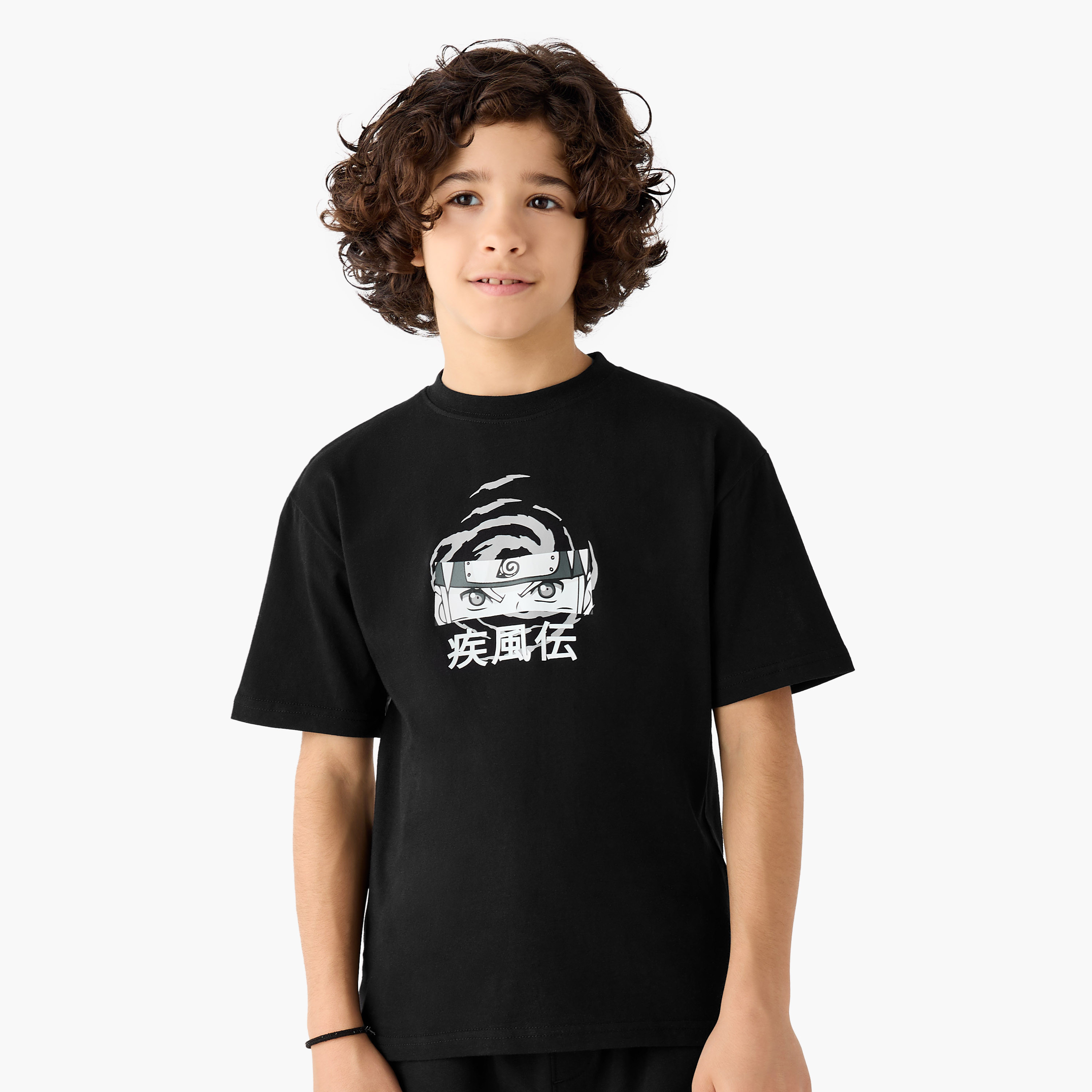 تيشيرت بياقة ضيقة وأكمام قصيرة وطبعات من تي في طوكيو-boys-clothing-tshirtsandpolos-image-3