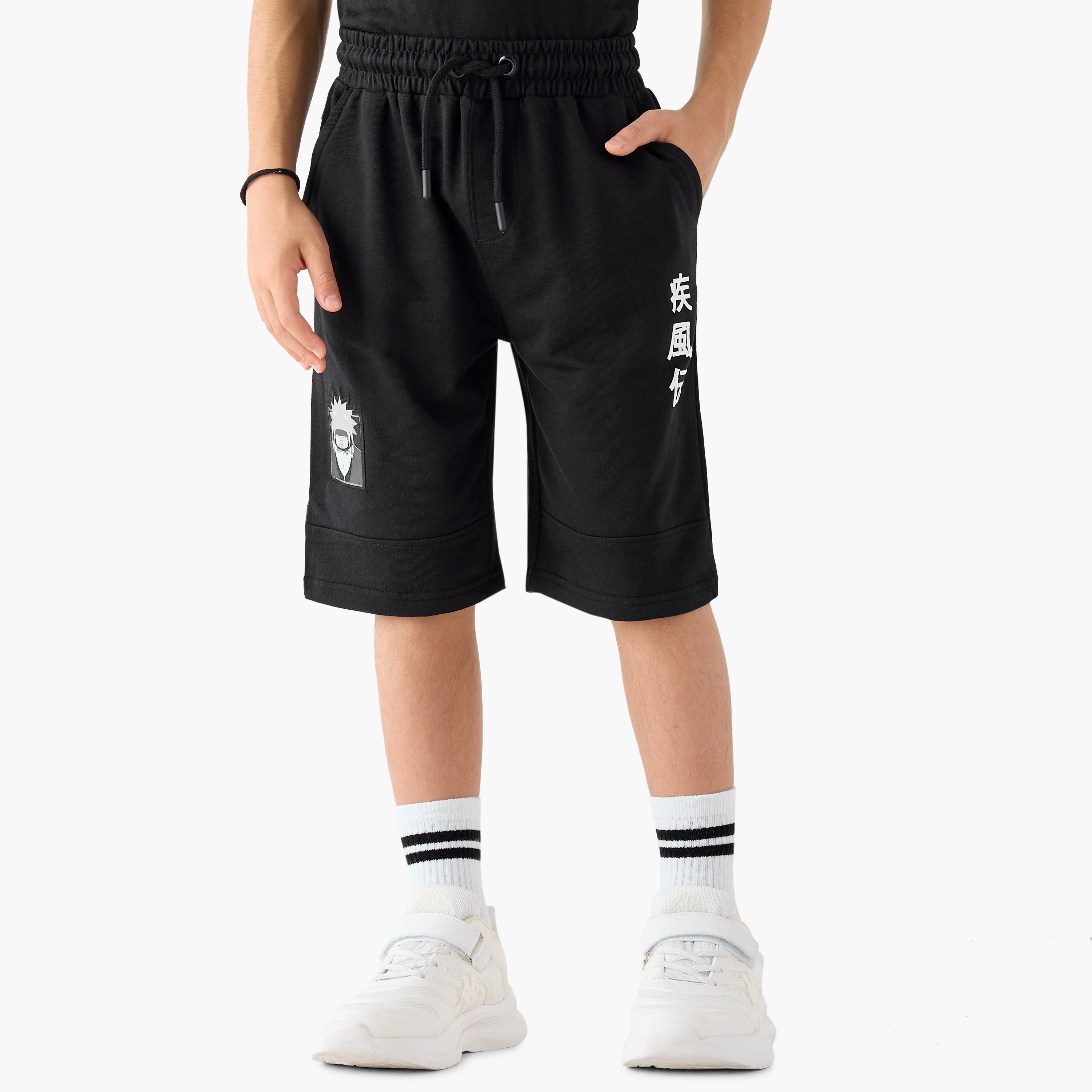 TV Tokyo Printed Shorts with Elasticated Drawstring and Pockets-boys-clothing-bottoms-shorts-image-1