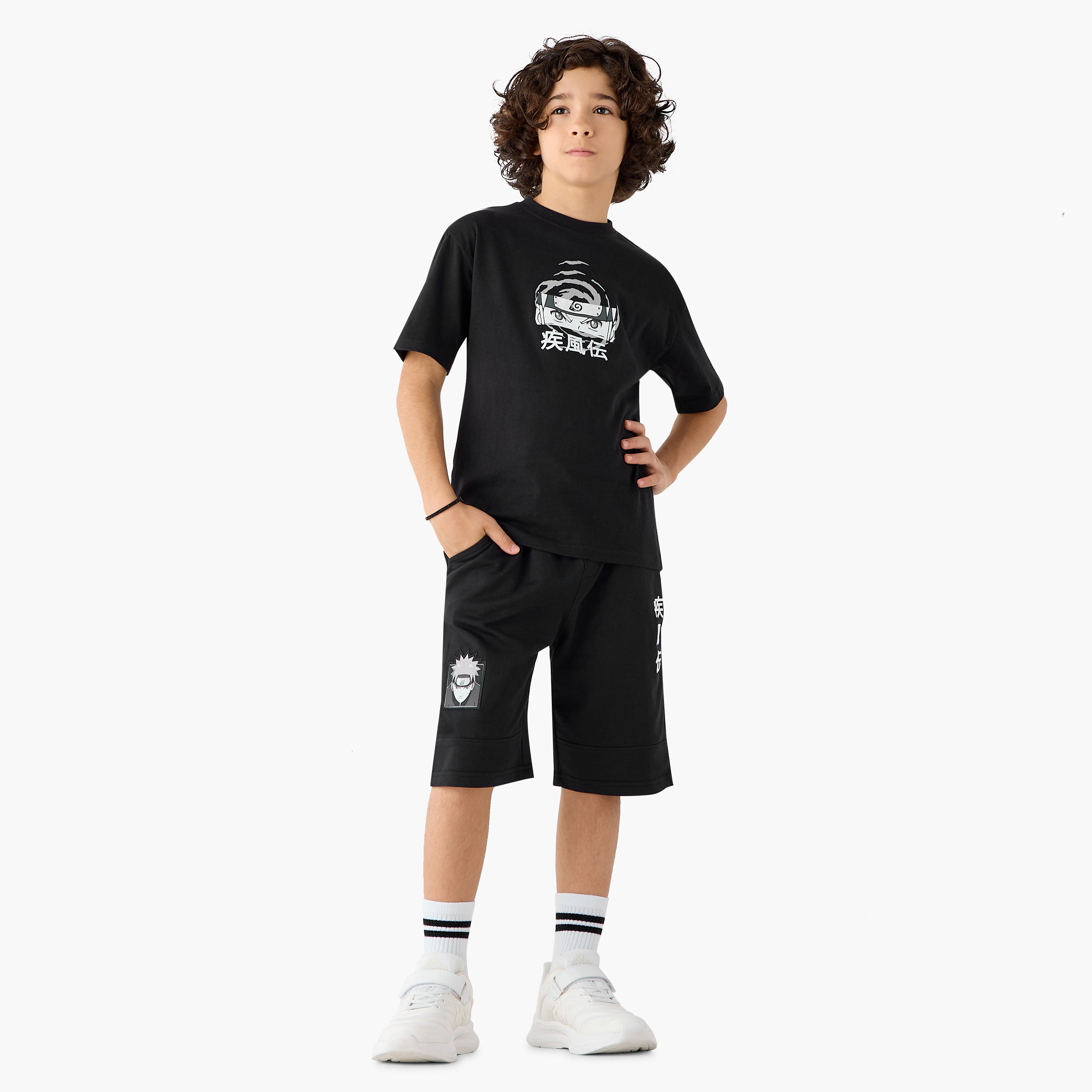TV Tokyo Printed Shorts with Elasticated Drawstring and Pockets-boys-clothing-bottoms-shorts-image-2