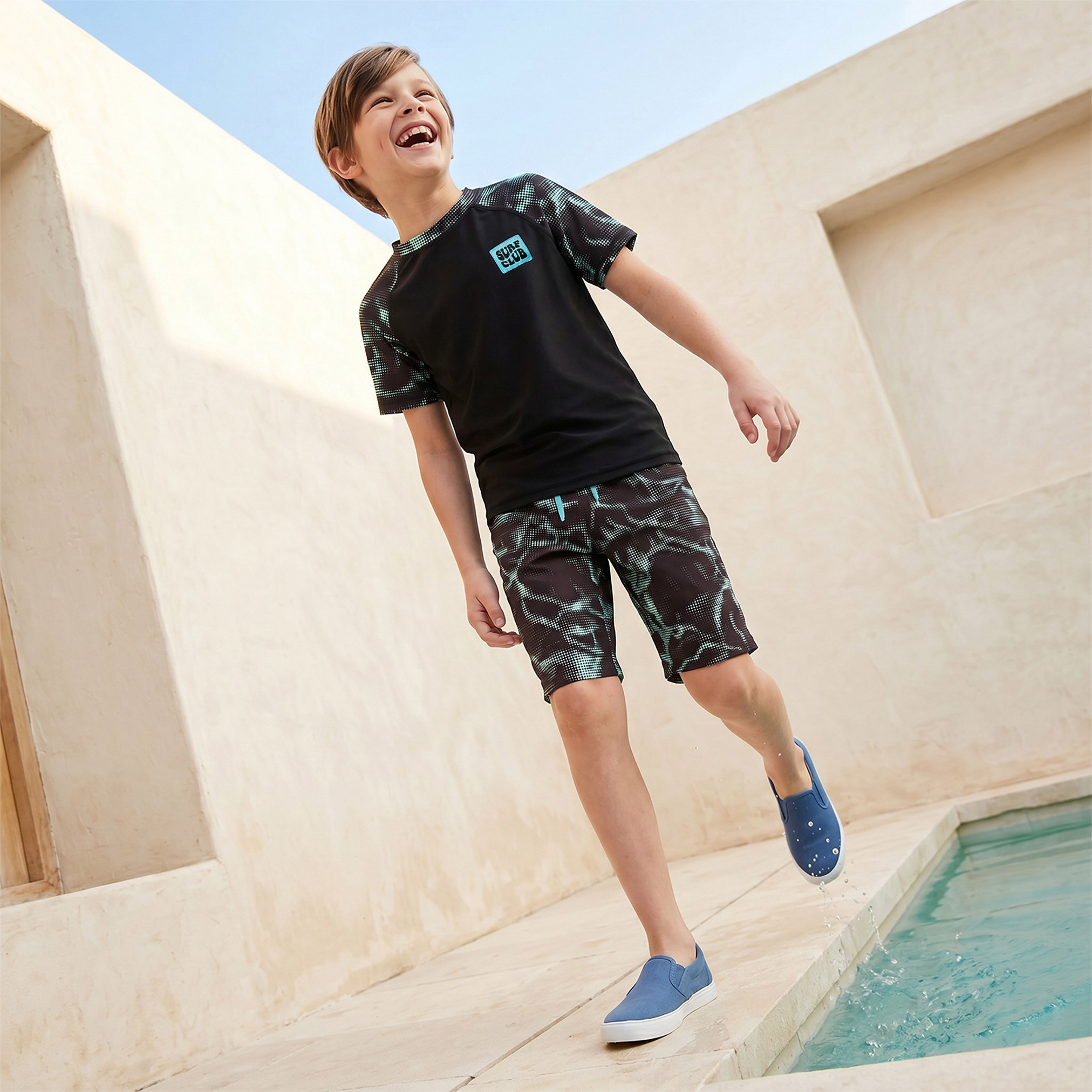 Juniors All-Over Print Swim T-shirt and Shorts Set-boys-clothing-setsandcoords-image-1