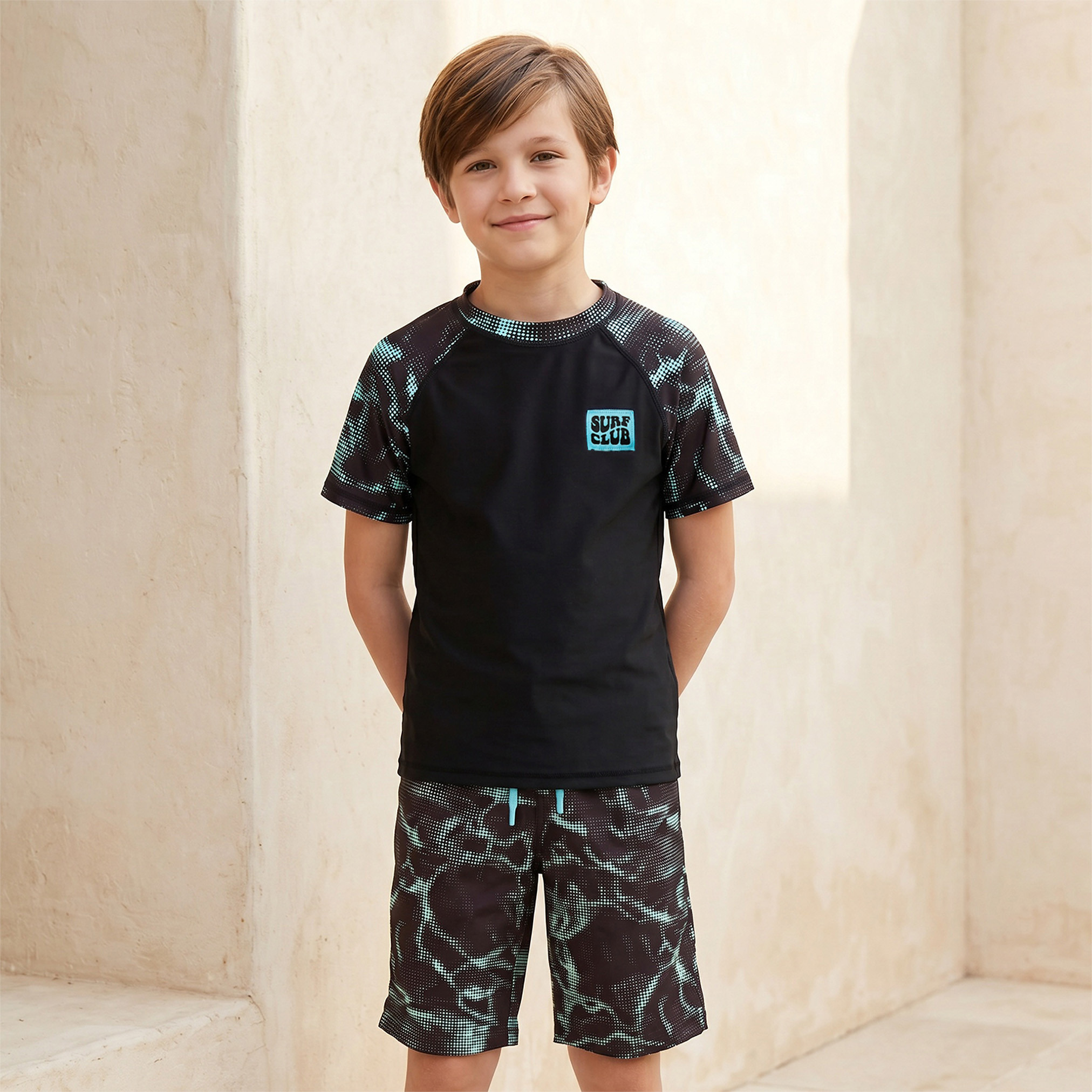 Juniors All-Over Print Swim T-shirt and Shorts Set-boys-clothing-setsandcoords-image-2