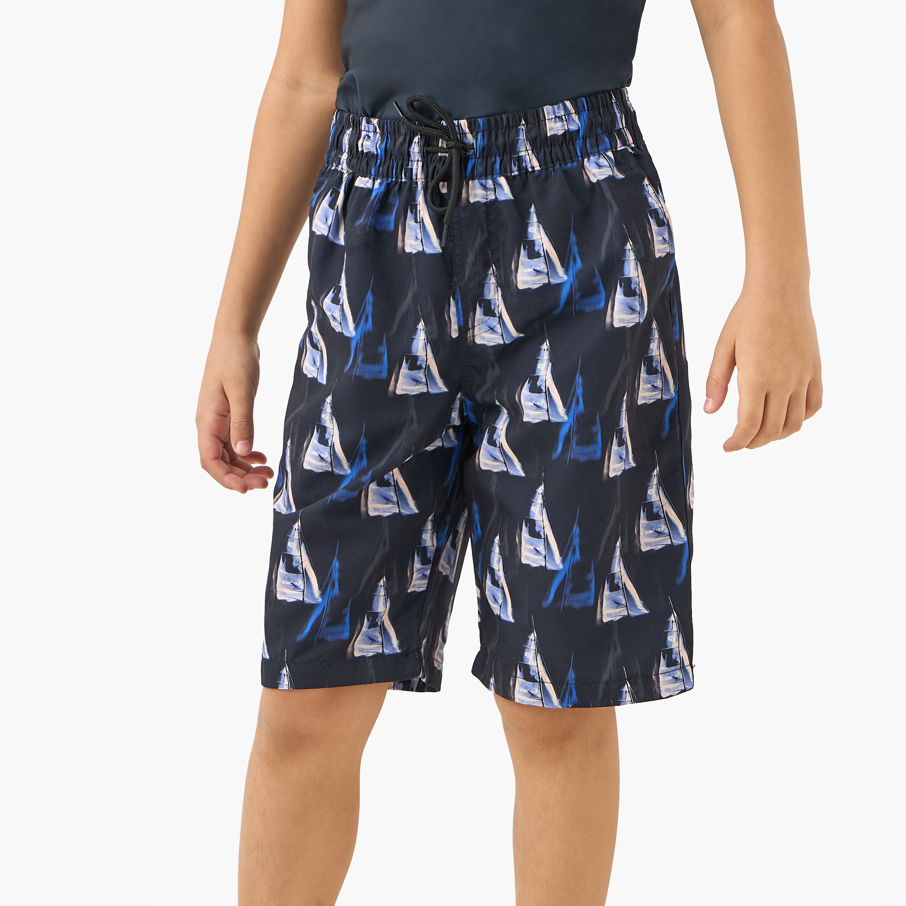 Juniors Printed Rashguard and Swim Shorts Set-boys-clothing-swimwear-image-3