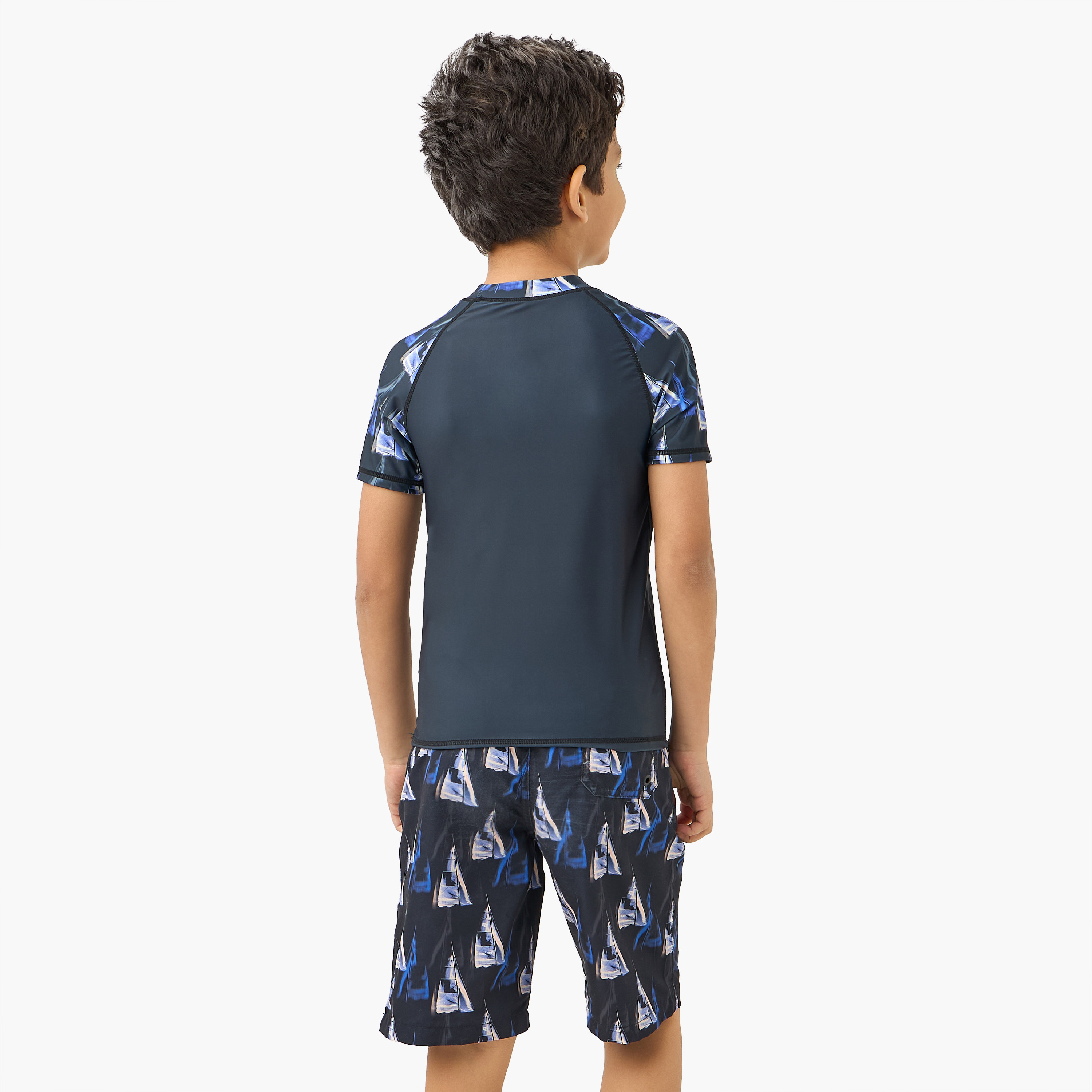 Juniors Printed Rashguard and Swim Shorts Set-boys-clothing-swimwear-image-4