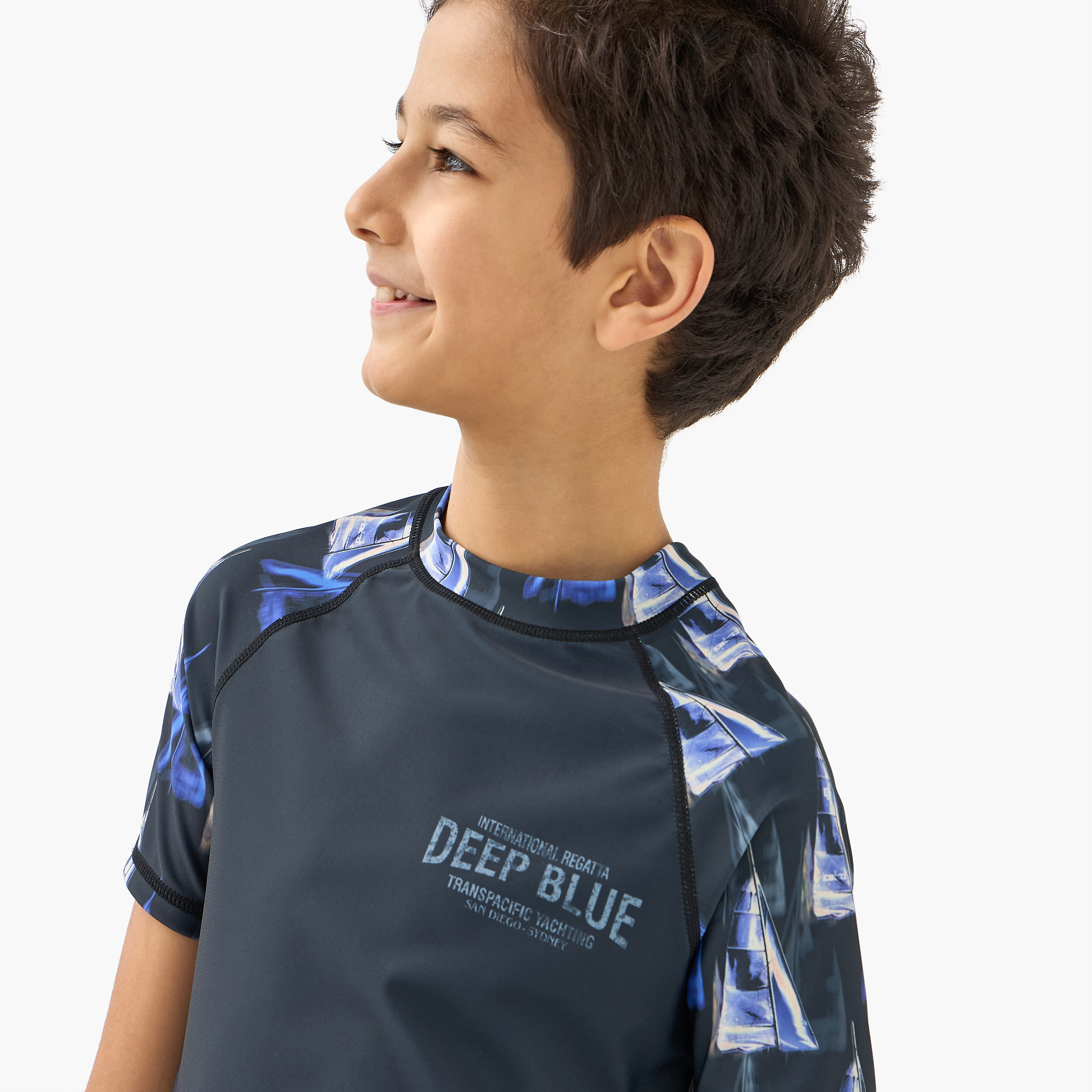 Juniors Printed Rashguard and Swim Shorts Set-boys-clothing-swimwear-image-5