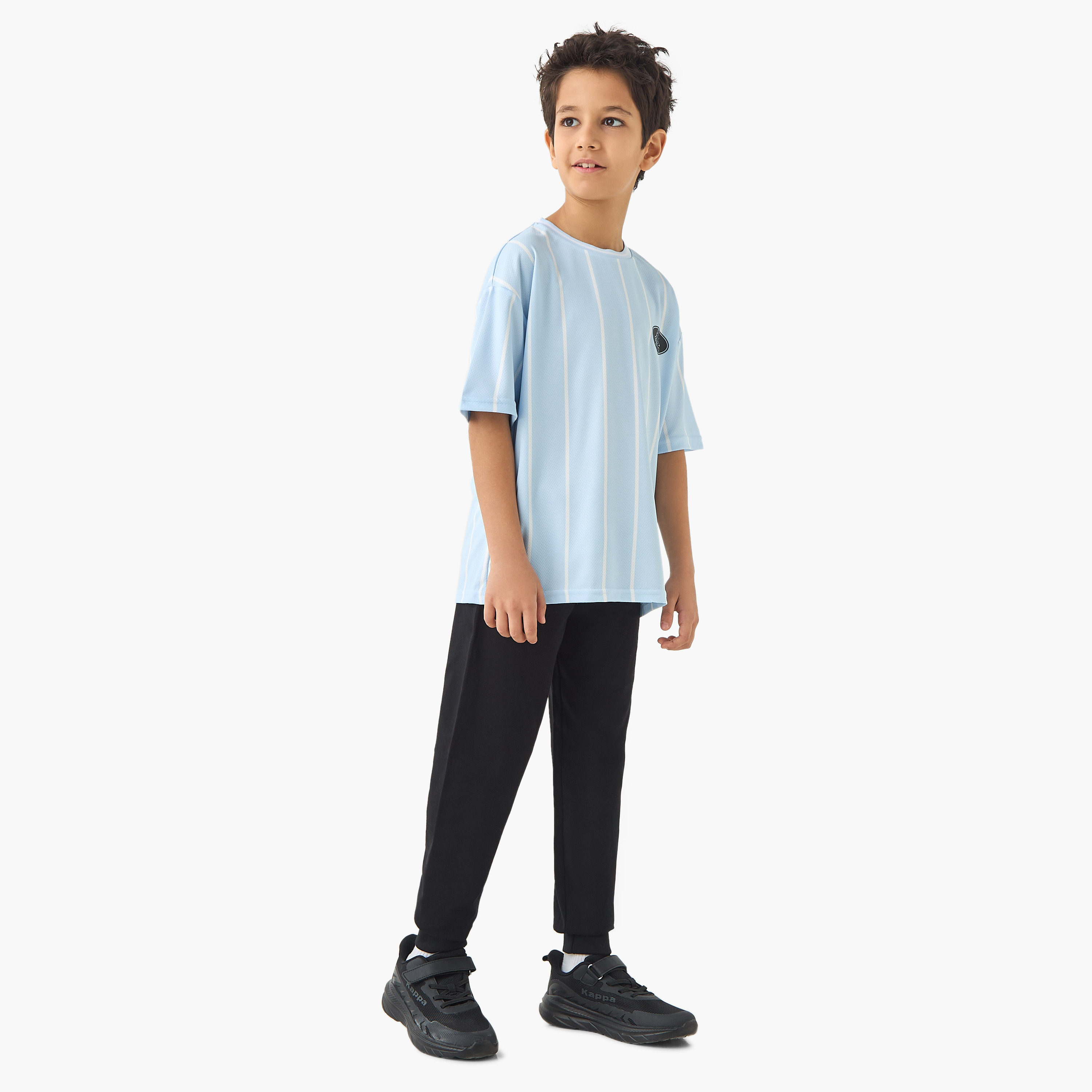 Kappa Striped Crew Neck T-shirt with Short Sleeves-boys-clothing-sportswear-tops-image-2