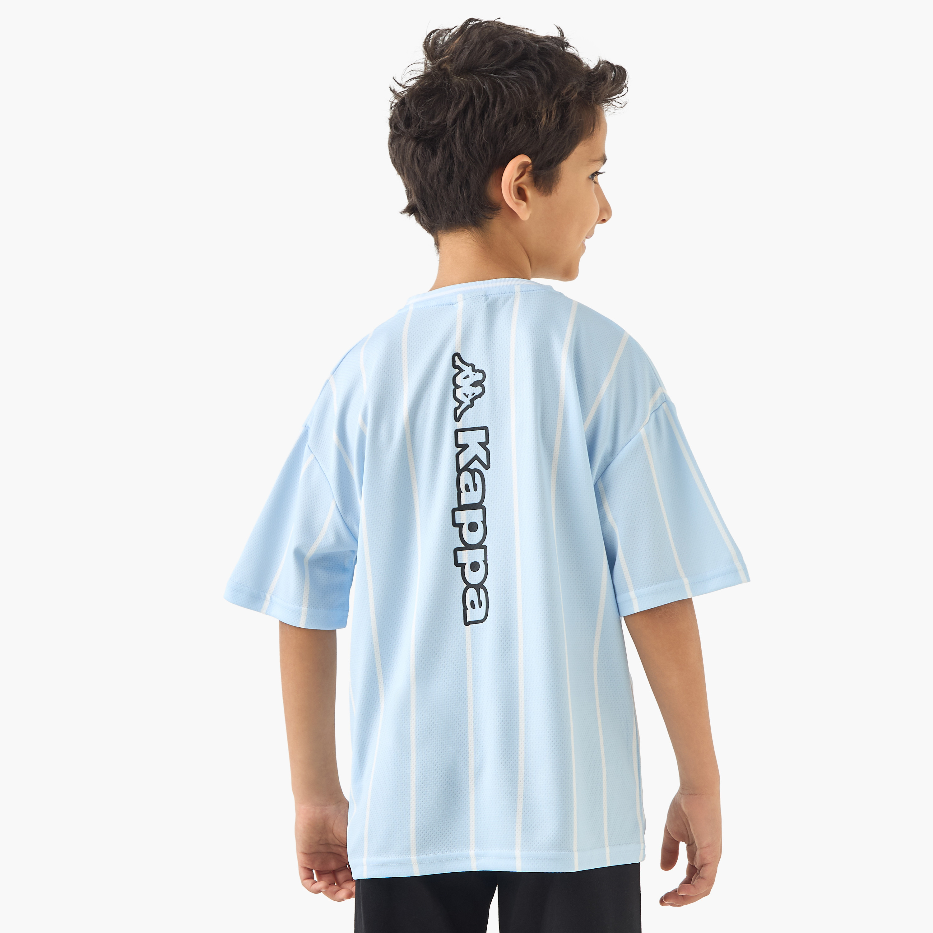 Kappa Striped Crew Neck T-shirt with Short Sleeves-boys-clothing-sportswear-tops-image-3