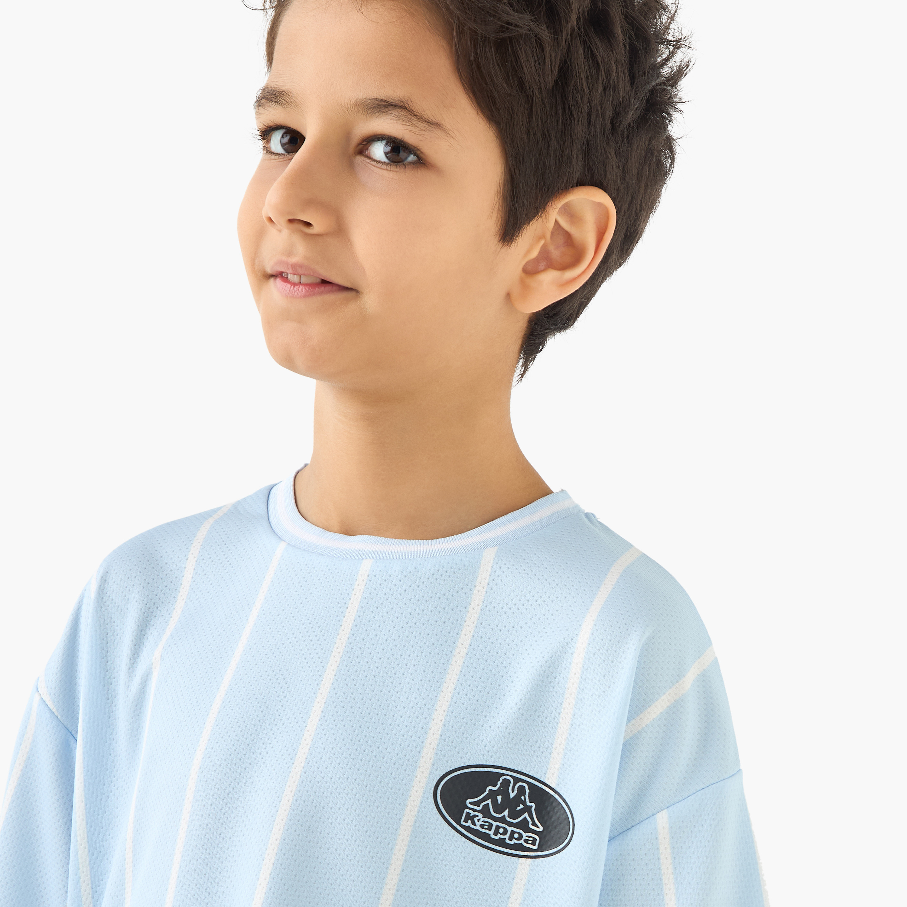 Kappa Striped Crew Neck T-shirt with Short Sleeves-boys-clothing-sportswear-tops-image-4