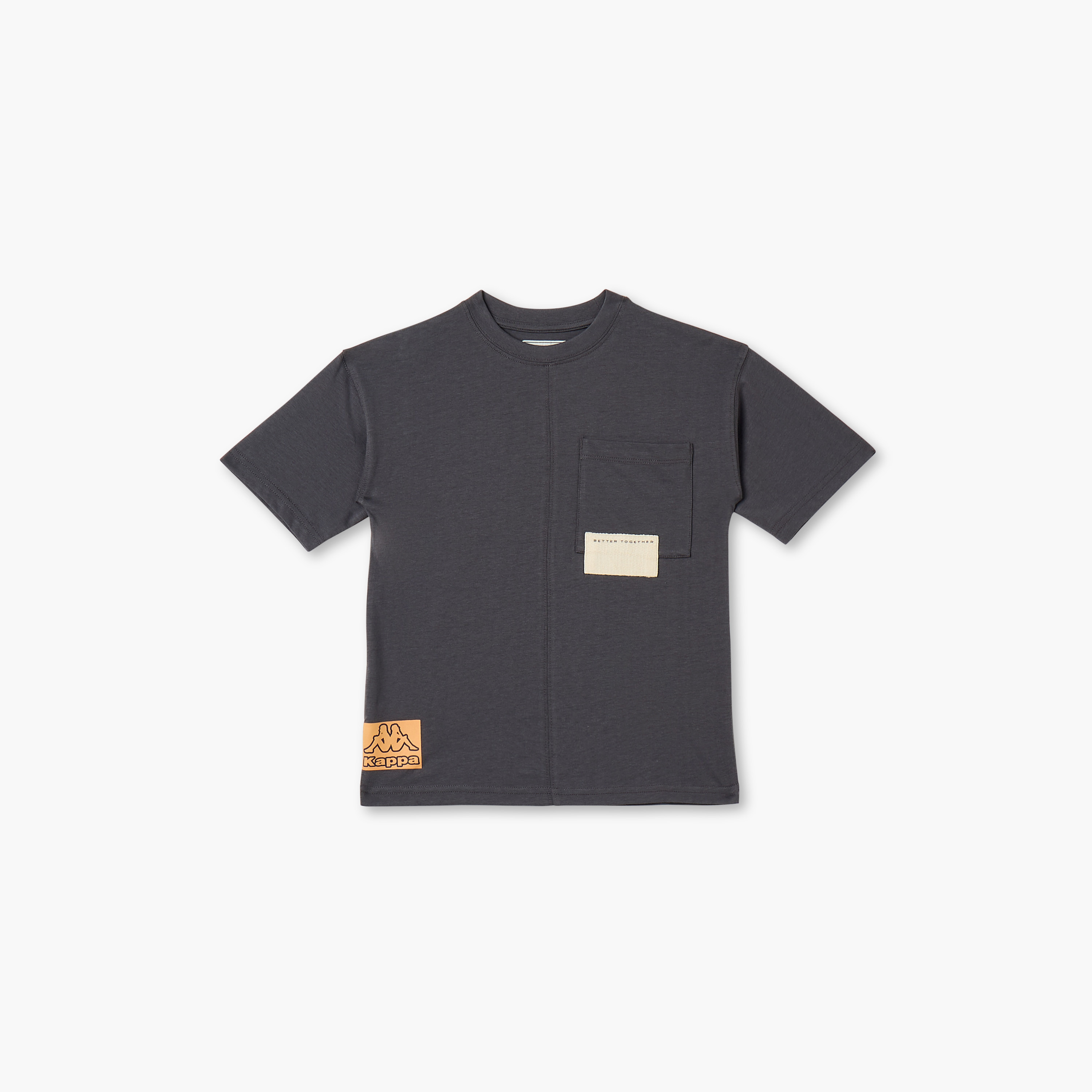 Kappa Logo Print T-shirt with Short Sleeves and Pocket-boys-clothing-sportswear-tops-image-1