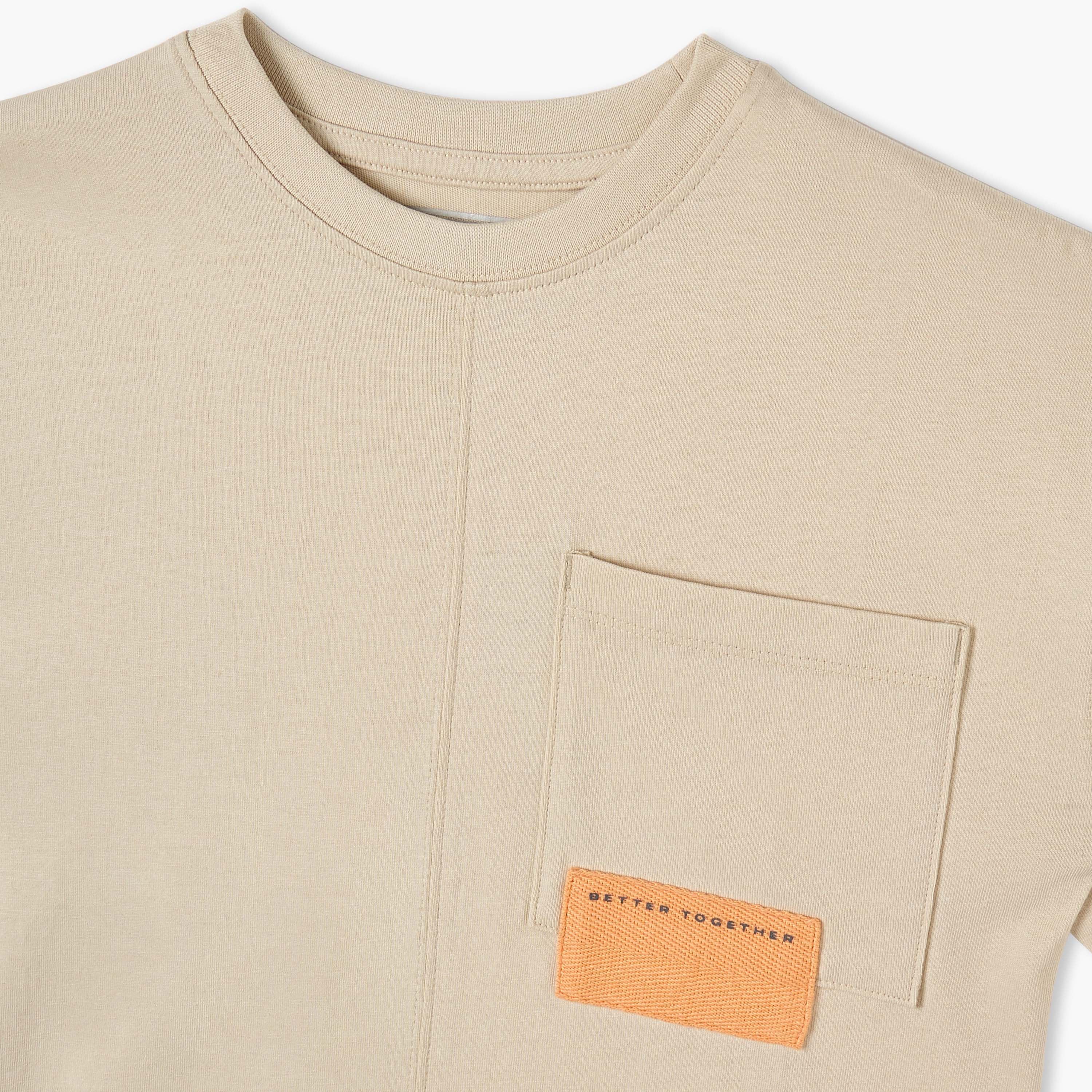 Kappa Logo Print T-shirt with Crew Neck and Pocket-boys-clothing-sportswear-tops-image-3