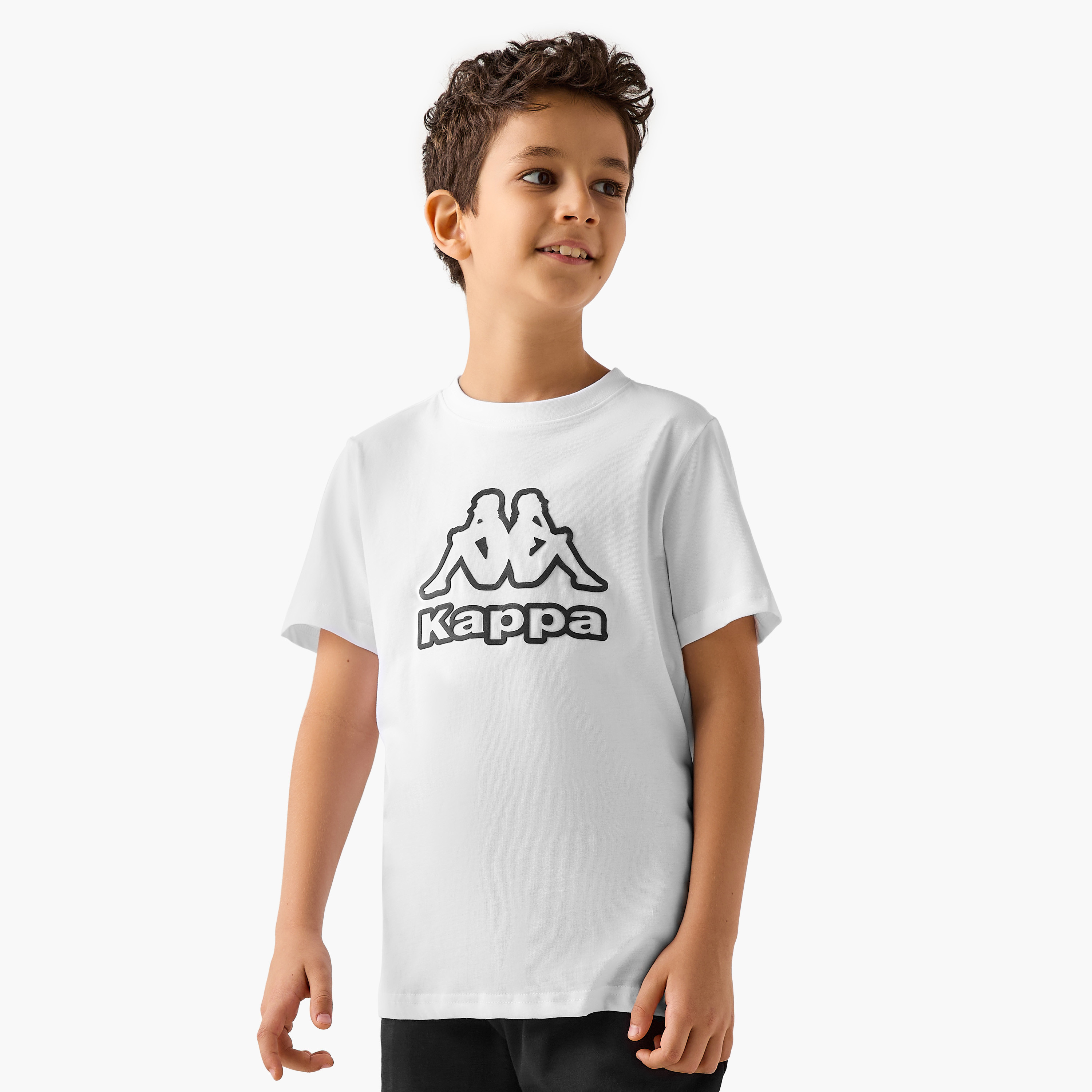 Kappa Logo Print T-shirt with Short Sleeves-boys-clothing-sportswear-tops-image-1