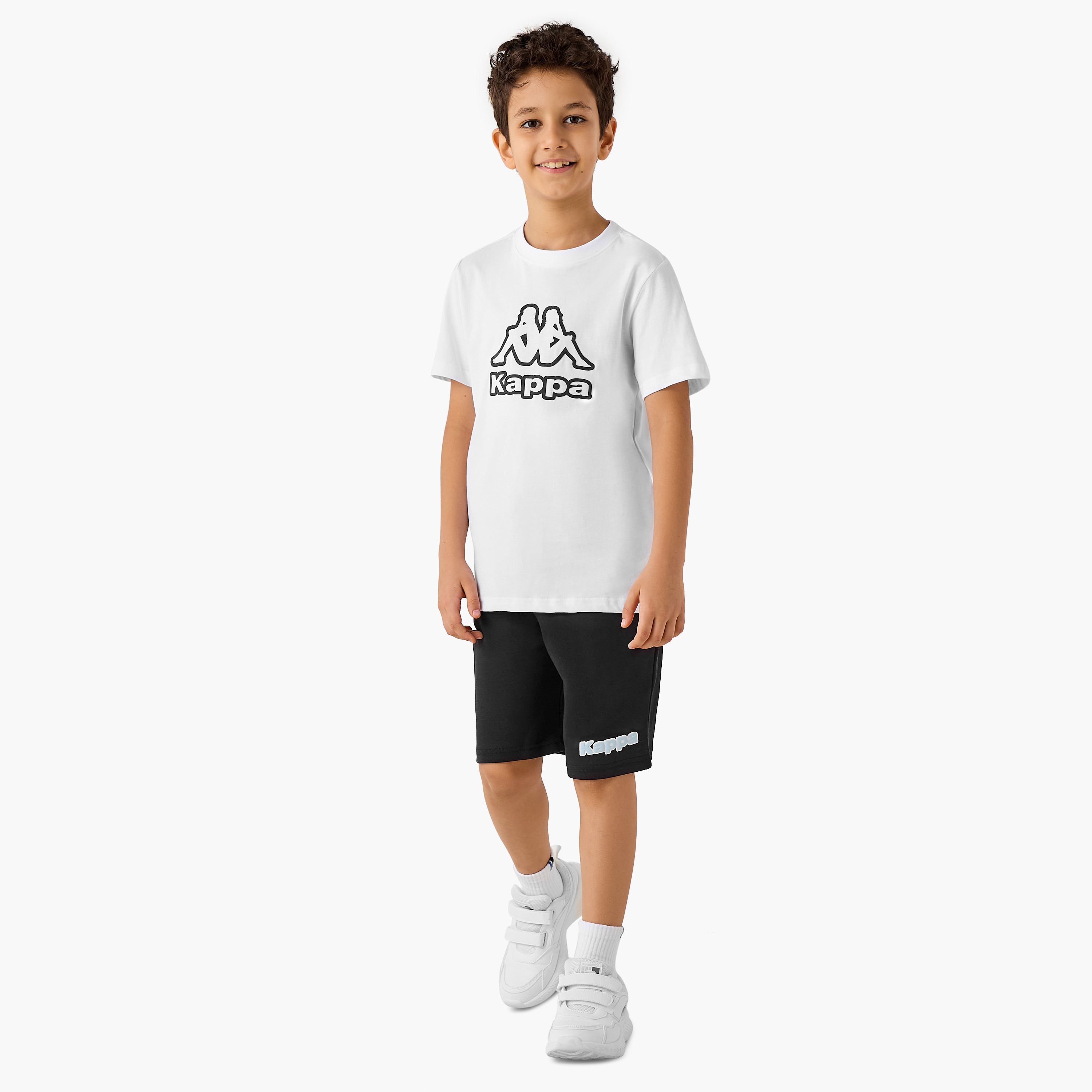 Kappa Logo Print T-shirt with Short Sleeves-boys-clothing-sportswear-tops-image-2