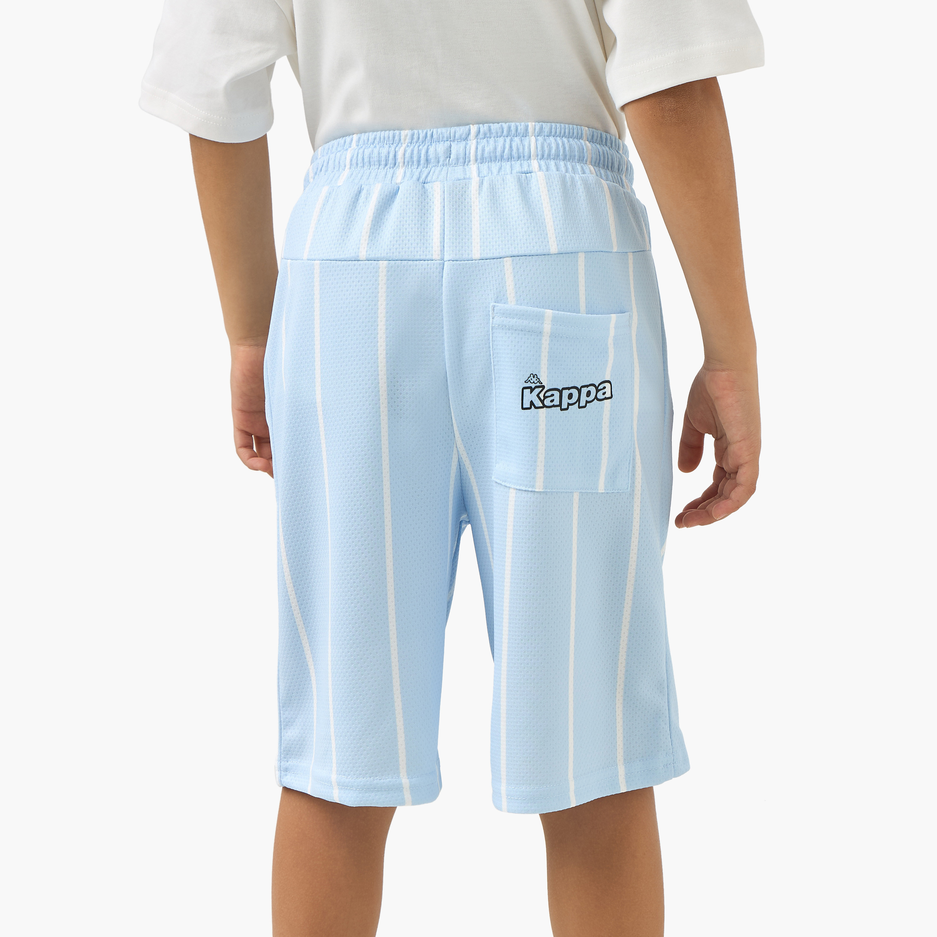 Kappa Striped Shorts with Drawstring Closure and Pockets-boys-clothing-bottoms-shorts-image-3