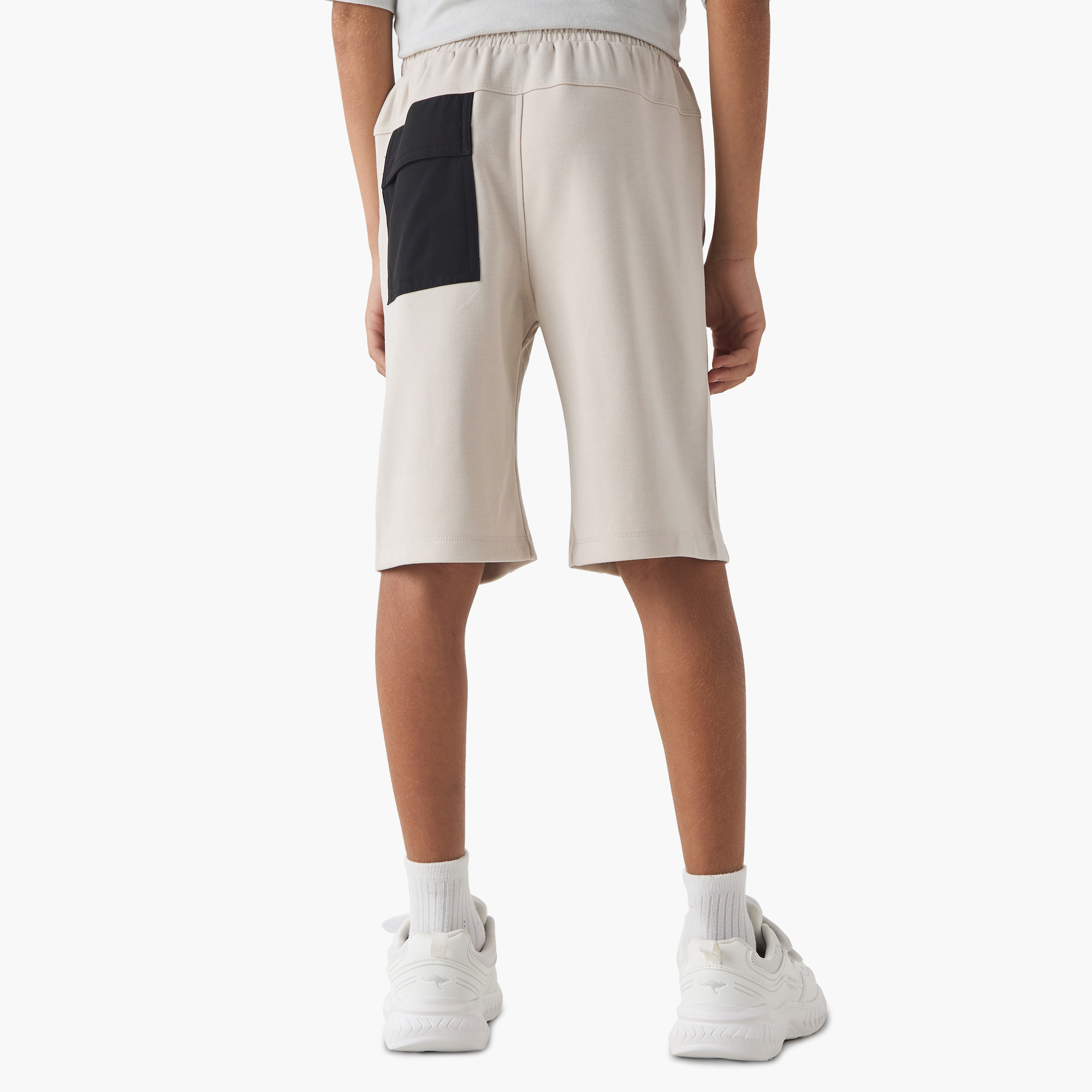 Kappa Logo Applique Shorts with Drawstring Closure and Pockets-sports-boys-clothing-bottoms-image-3