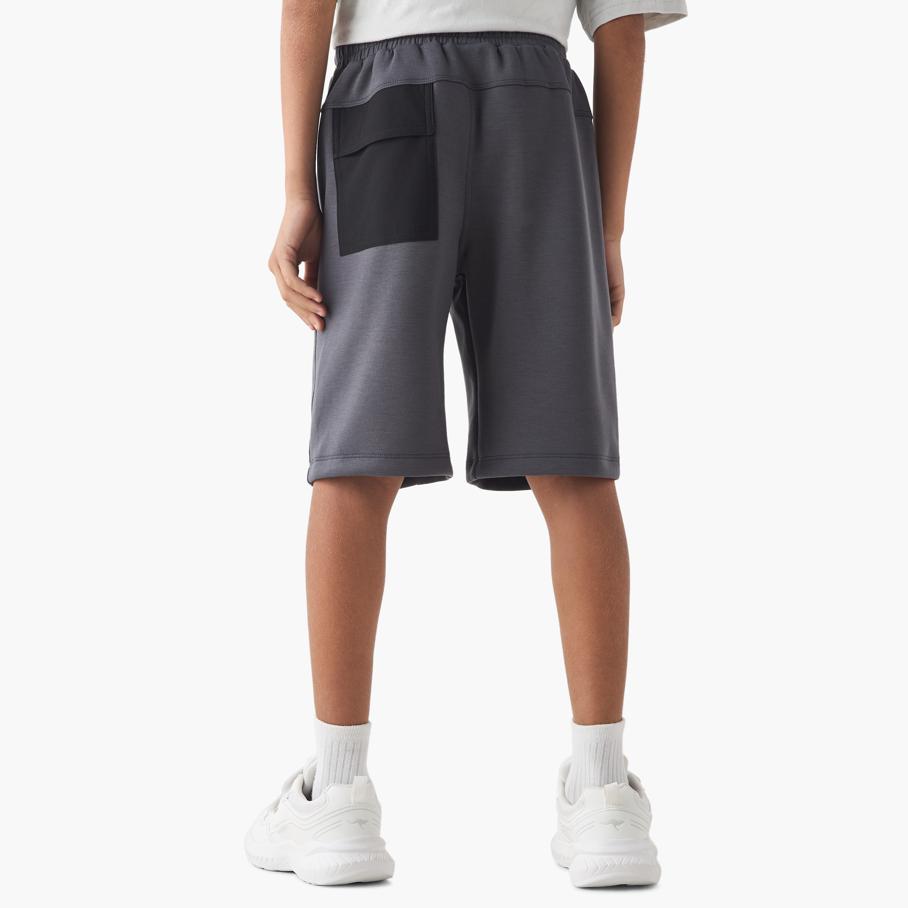 Kappa Logo Applique Shorts with Drawstring Closure and Pockets-sports-boys-clothing-bottoms-image-3