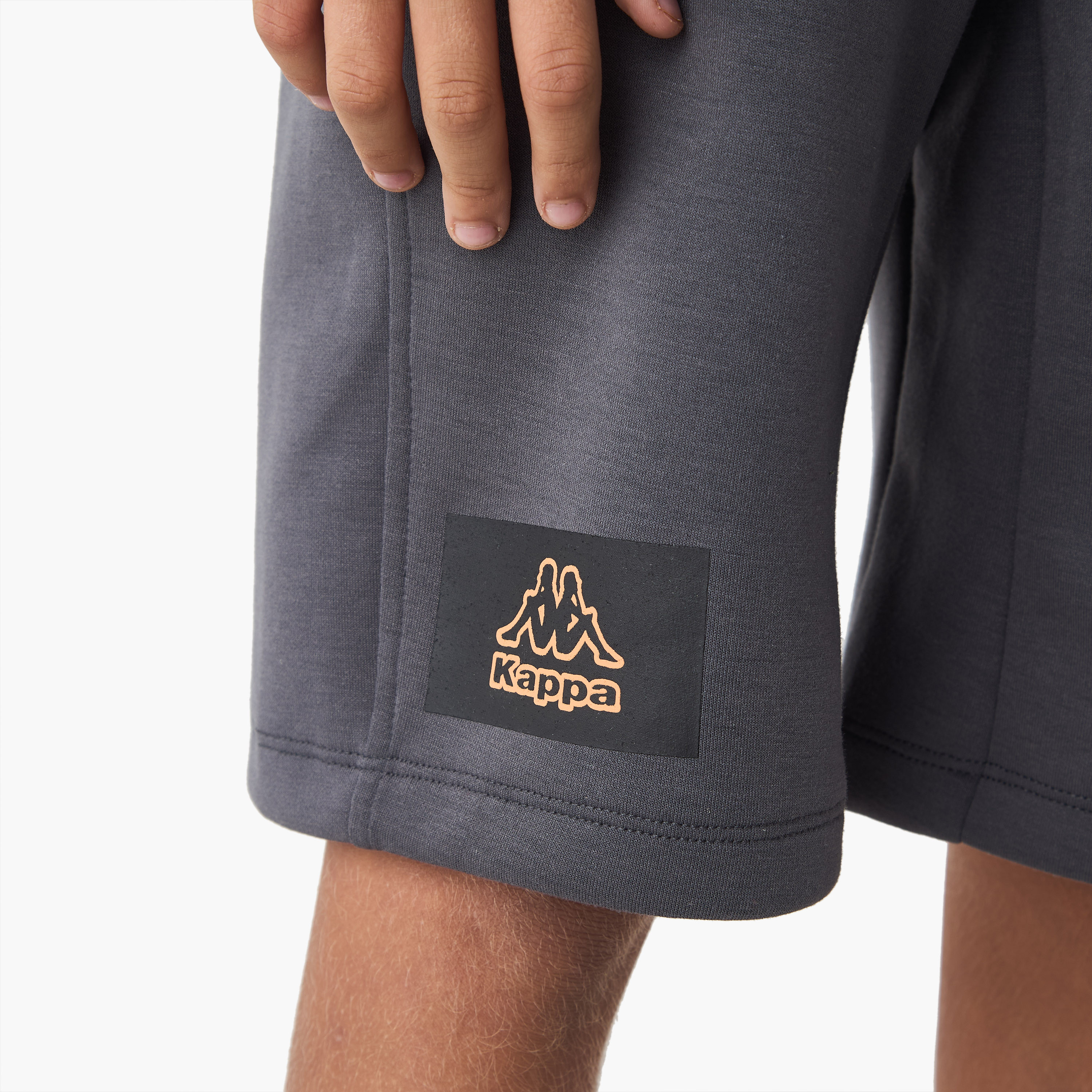 Kappa Logo Applique Shorts with Drawstring Closure and Pockets-sports-boys-clothing-bottoms-image-4