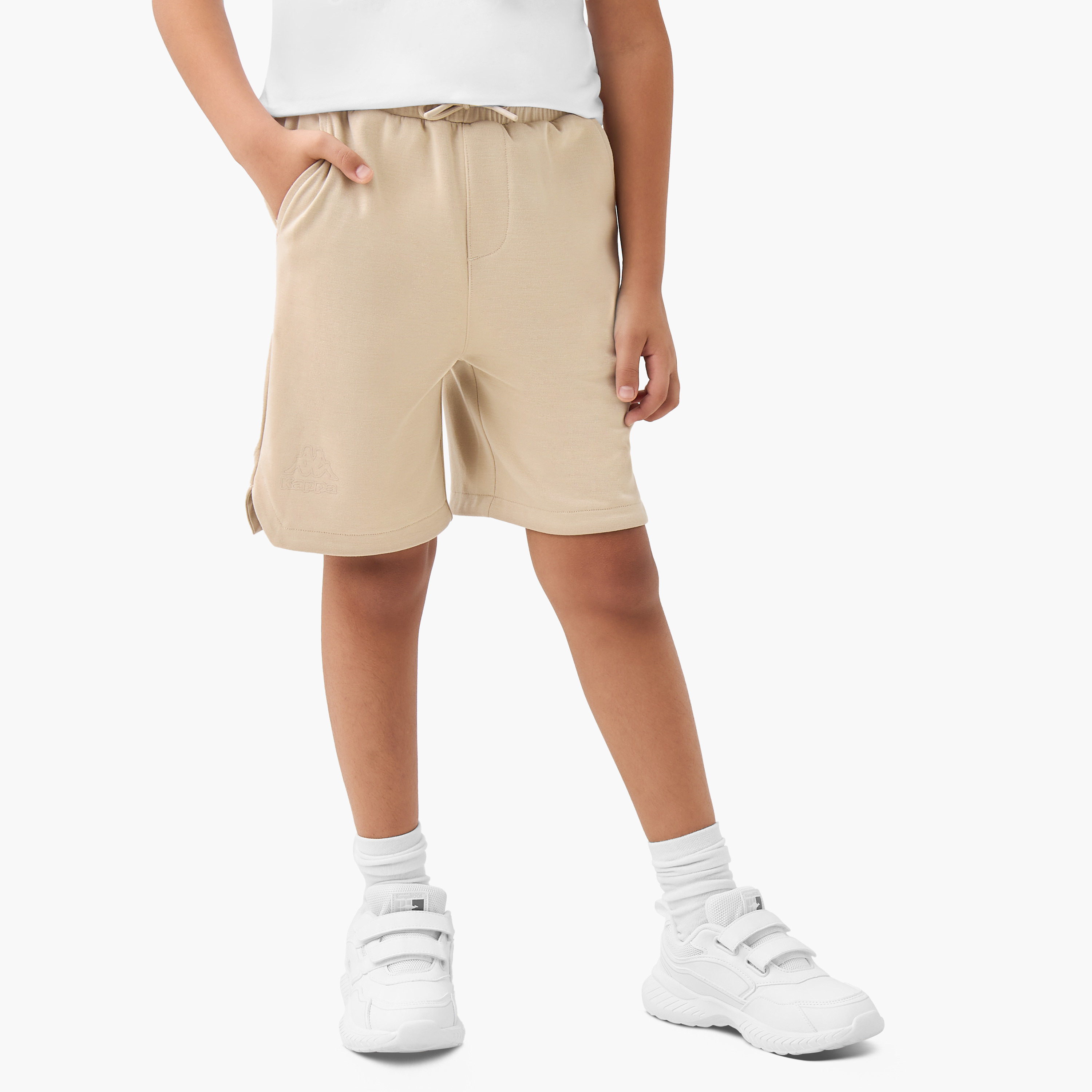 Kappa Solid Pull-On Shorts with Pockets and Drawstring Closure-sports-boys-clothing-bottoms-image-1