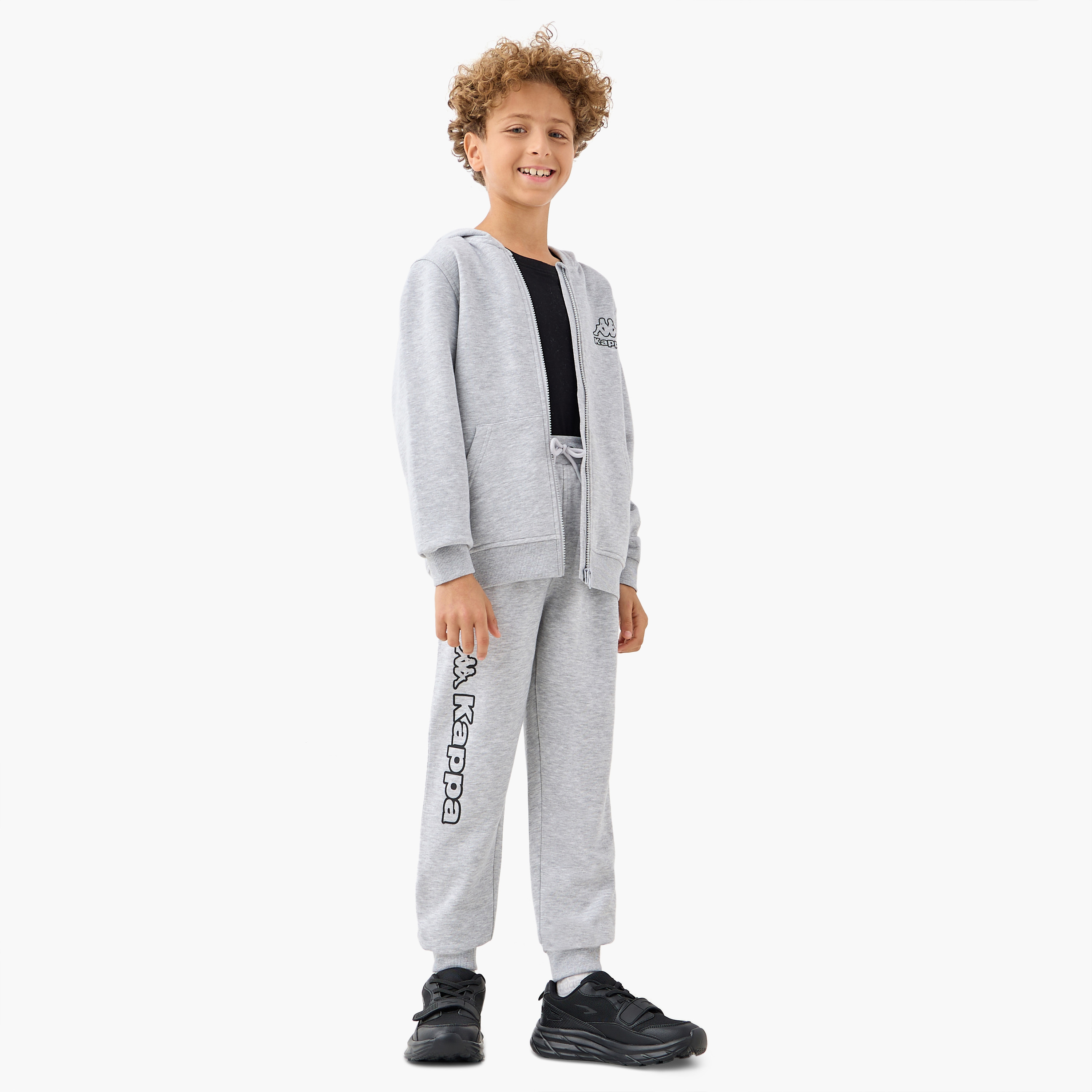 Kappa Logo Print Joggers with Pockets and Drawstring Closure-boys-clothing-sportswear-bottoms-image-2