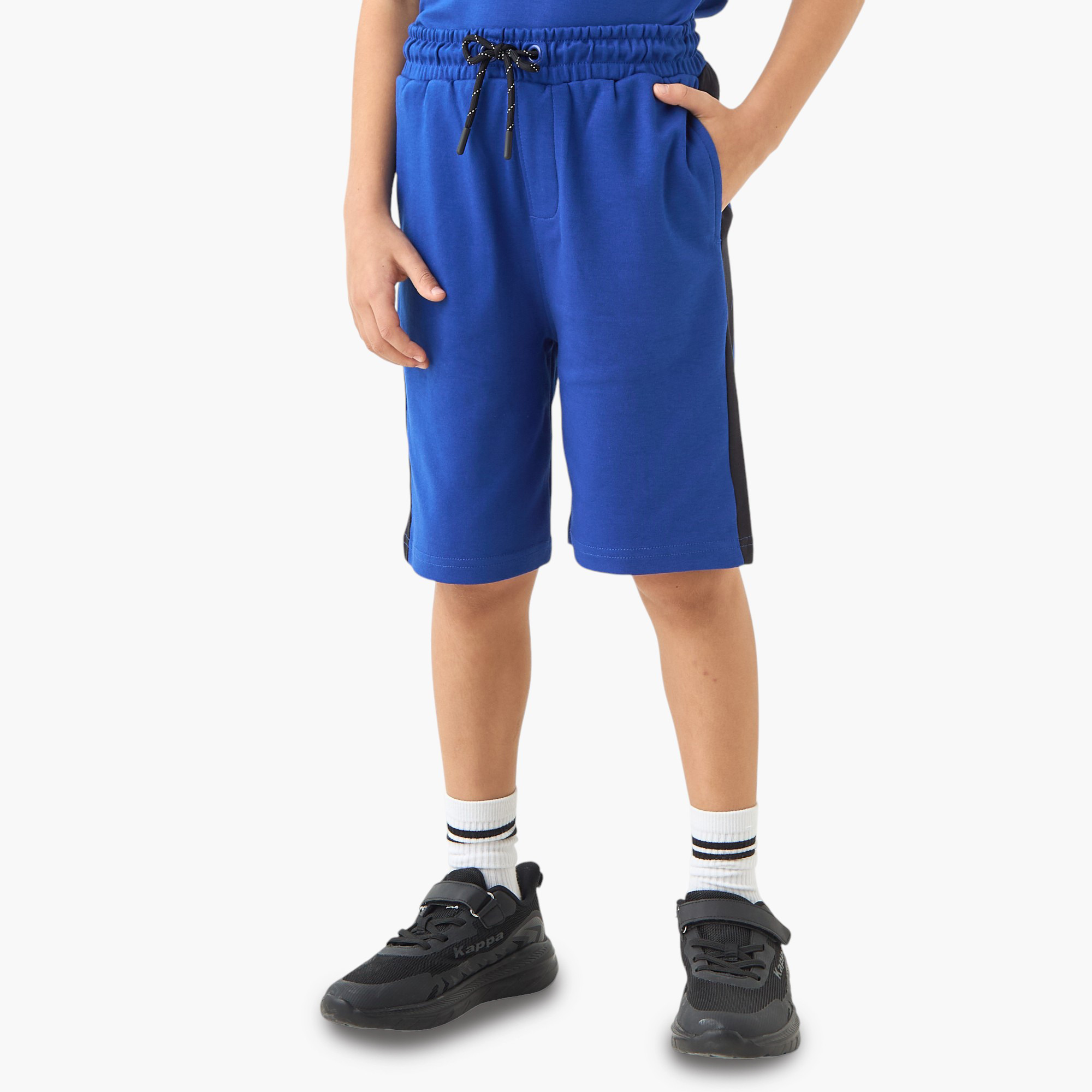Kappa Logo Print Raglan Sleeve T-shirt and Shorts Set-boys-clothing-sportswear-sets-image-3
