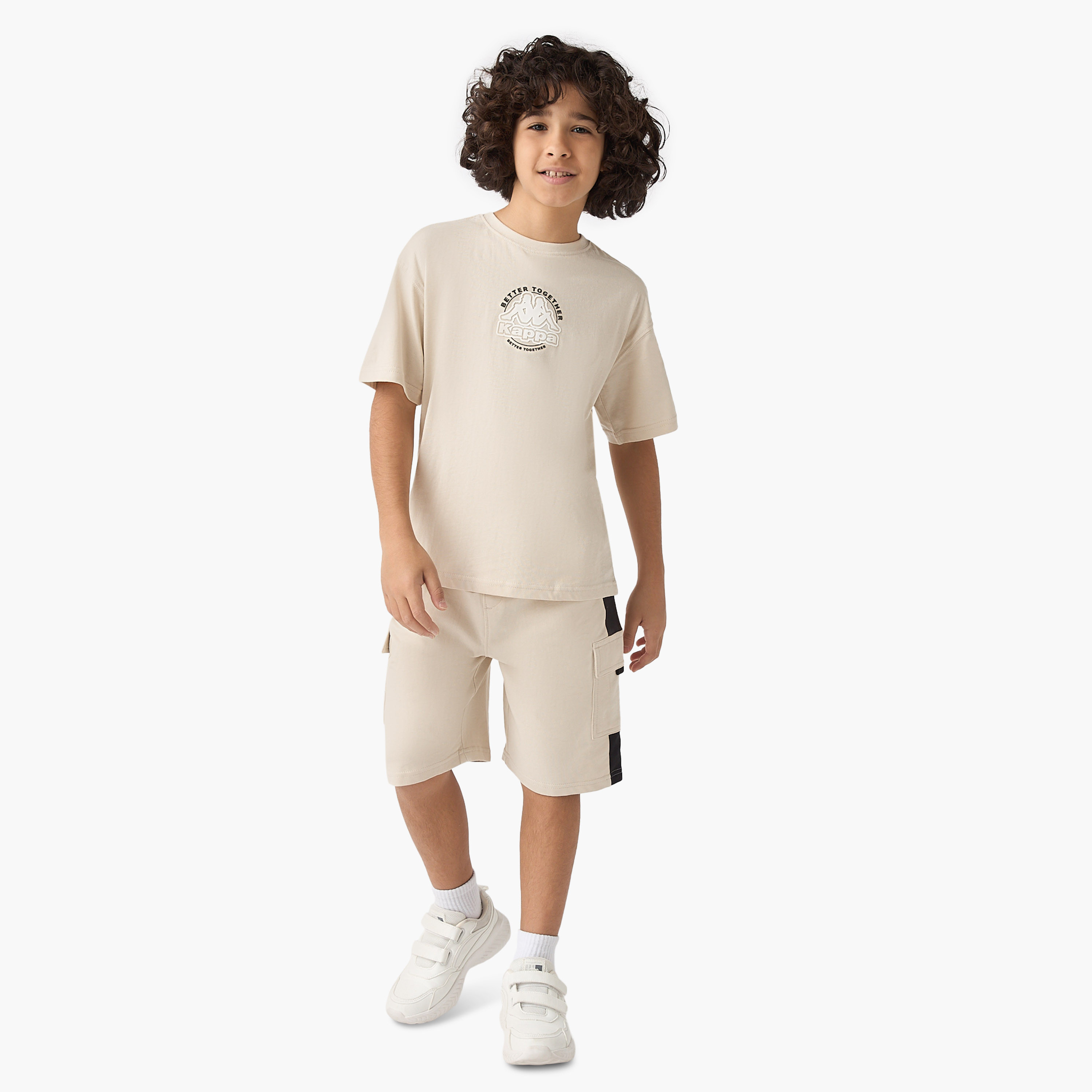 Kappa Logo Print T-shirt and Shorts Set-sports-boys-clothing-sets-image-1