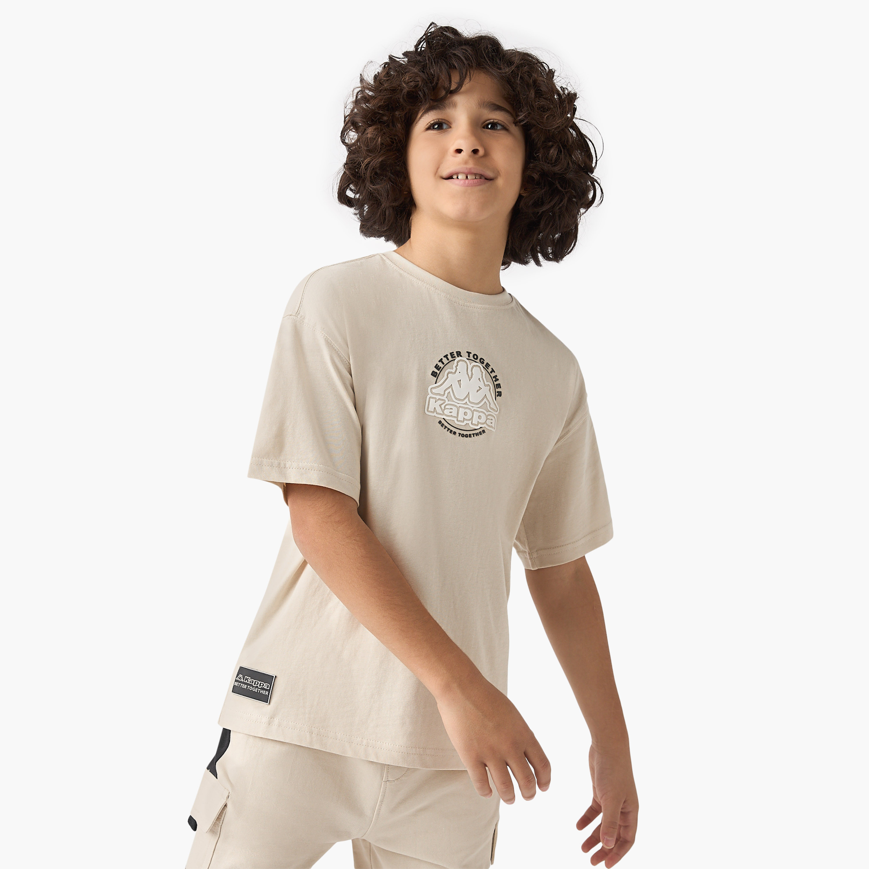 Kappa Logo Print T-shirt and Shorts Set-sports-boys-clothing-sets-image-2