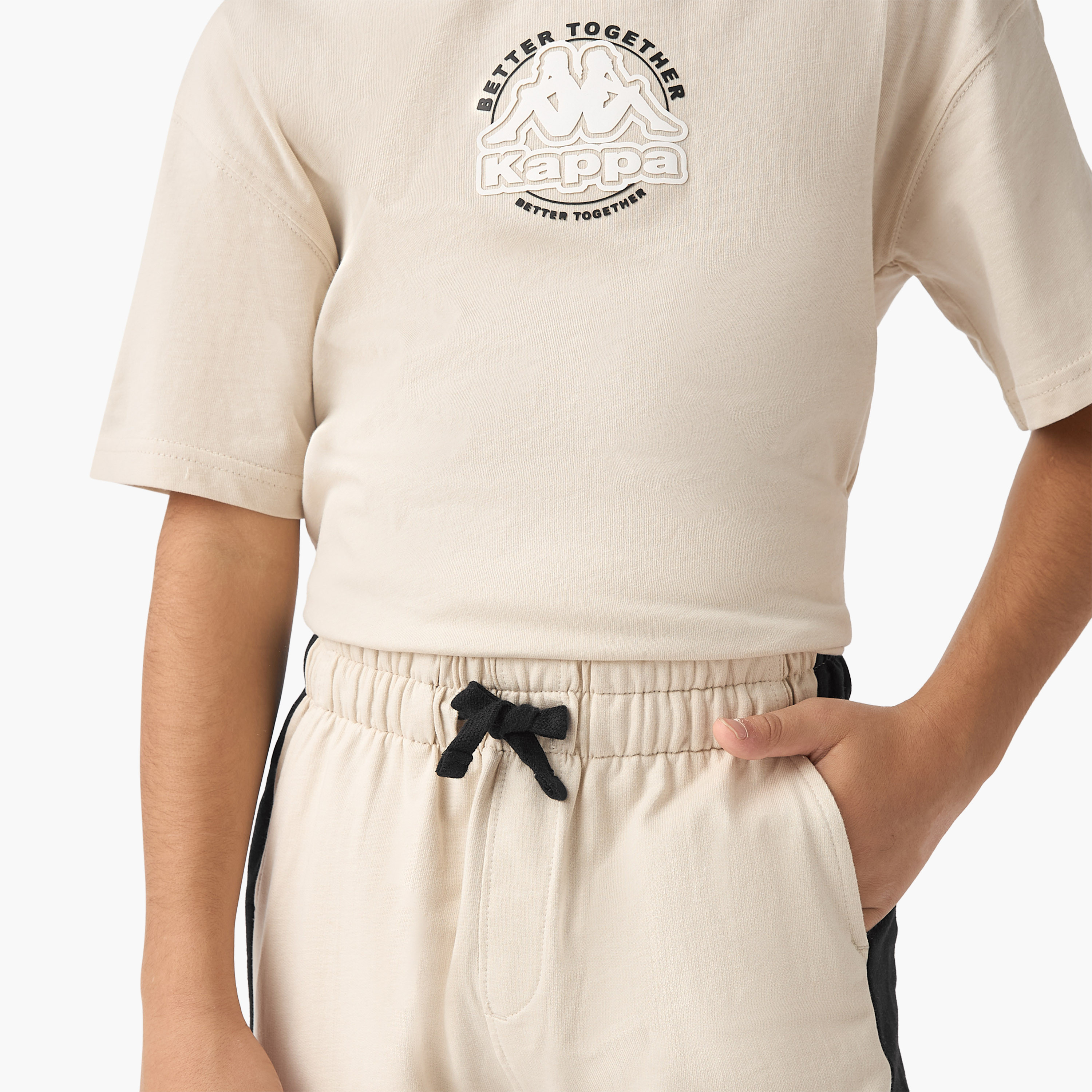 Kappa Logo Print T-shirt and Shorts Set-sports-boys-clothing-sets-image-5