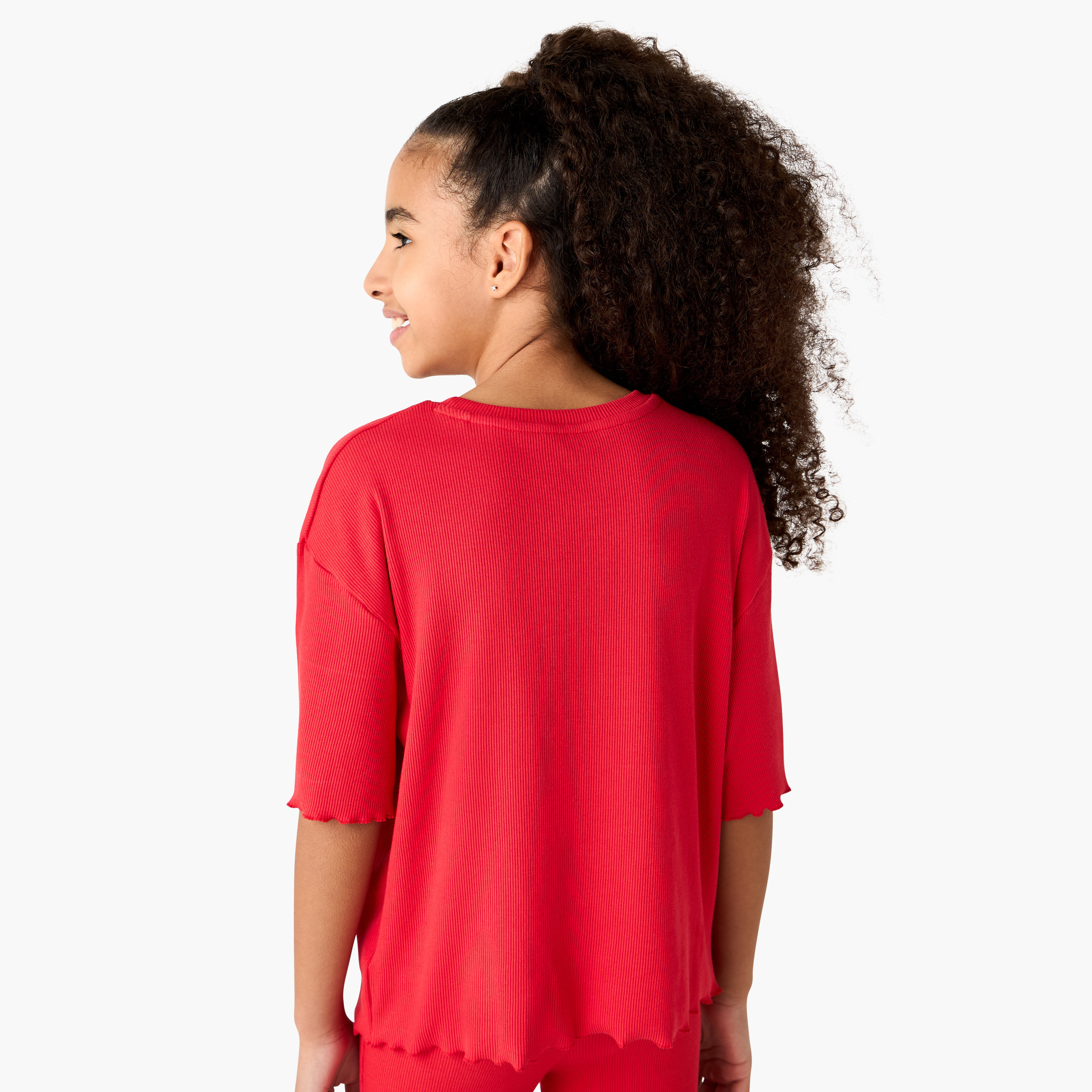 Juniors Varsity Print Crew Neck T-shirt with Lettuce Hem-girls-clothing-tshirts-image-3