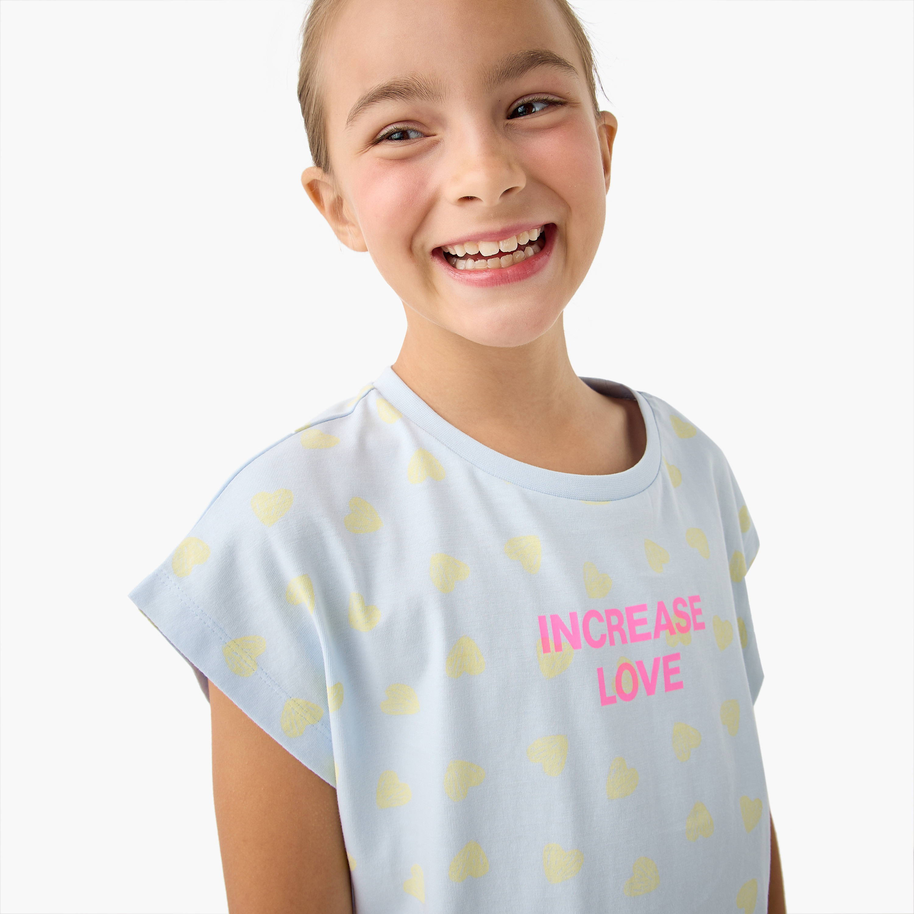 تيشيرت بياقة ضيقة وطبعات جرافيك وأكمام قصيرة من جونيورز-girls-clothing-tshirts-image-4