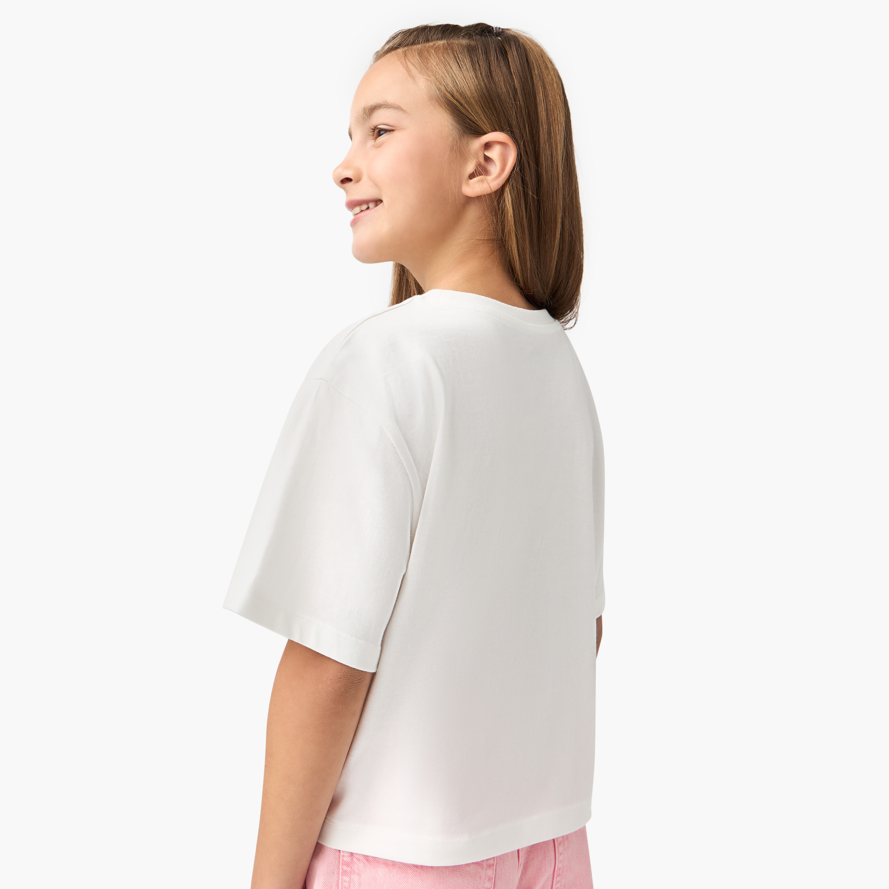 Juniors Embellished Boxy T-shirt with Short Sleeves-girls-clothing-tshirts-image-3