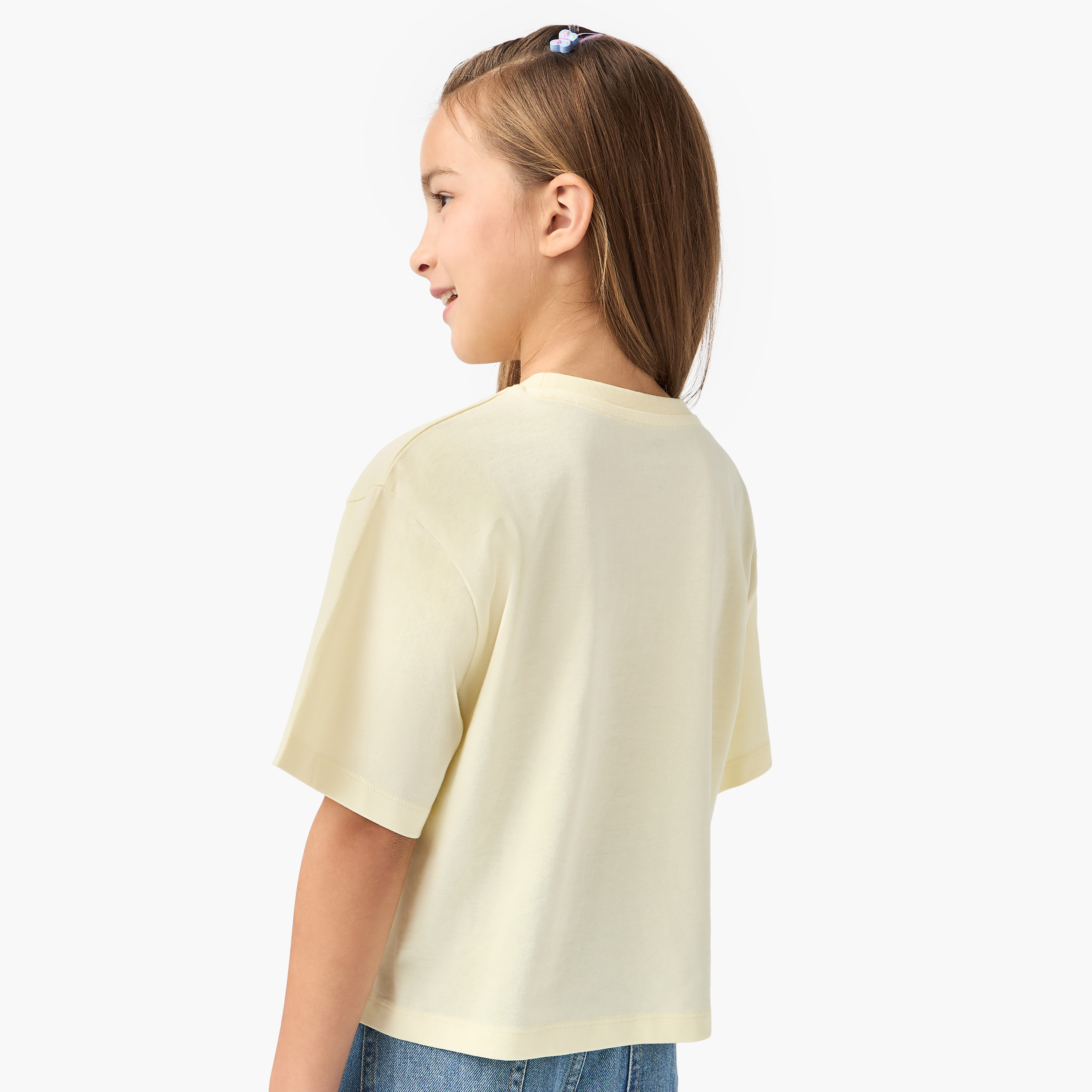 Juniors Embellished Boxy T-shirt with Short Sleeves-girls-clothing-tshirts-image-3