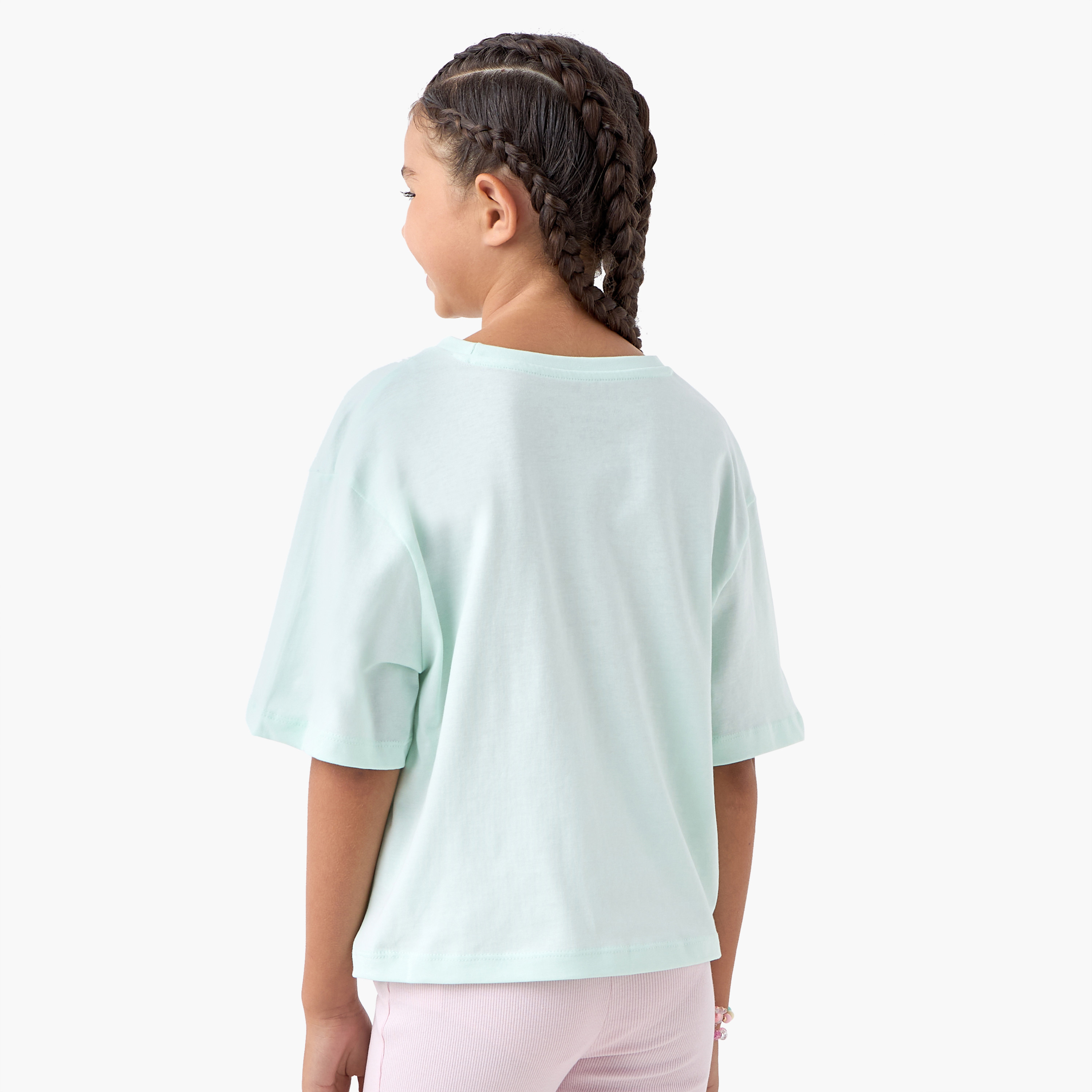 Graphic Print T-shirt with Short Sleeves-girls-clothing-tshirts-image-3