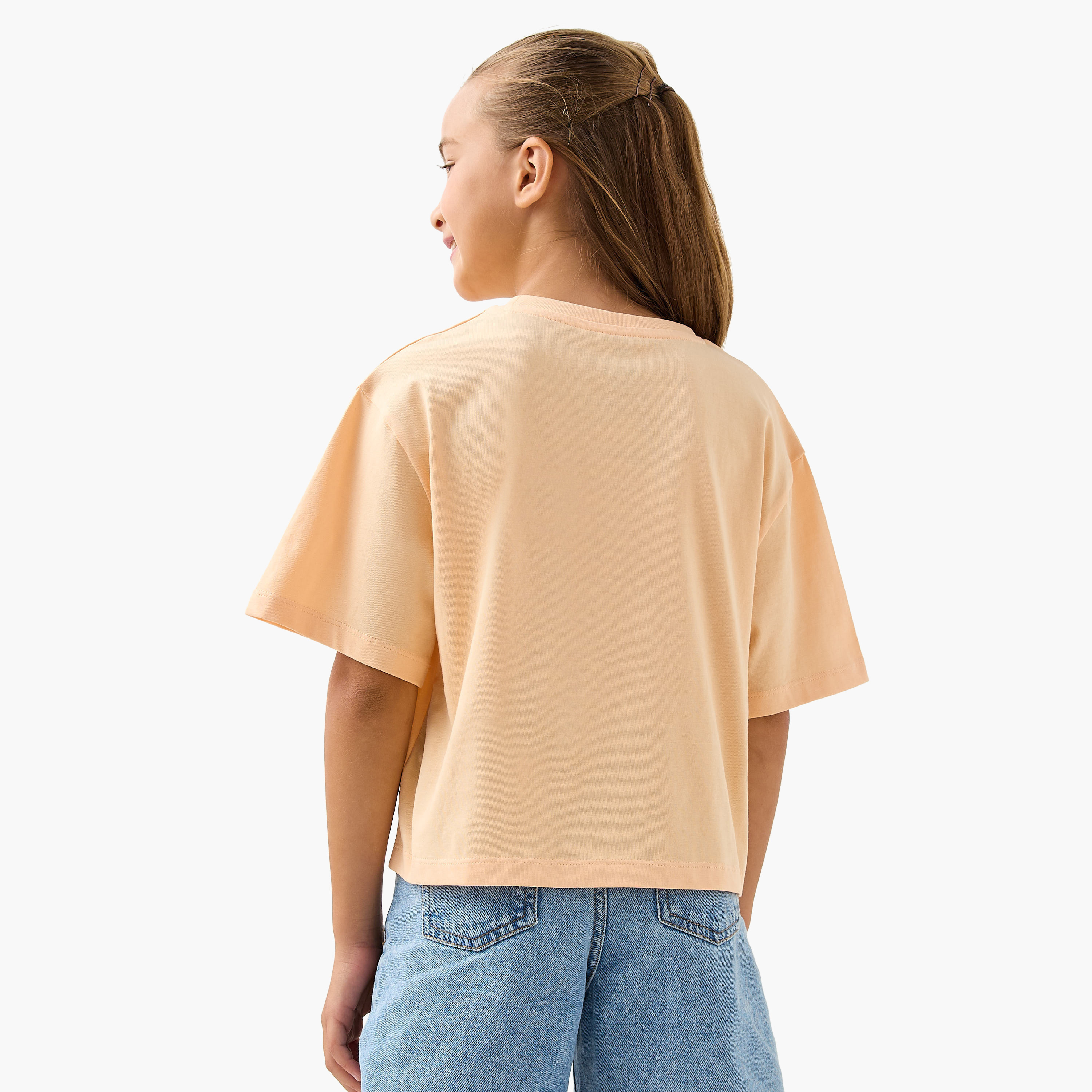 تيشيرت بأكمام قصيرة وطبعات فيونكة من جونيورز-girls-clothing-tshirts-image-3