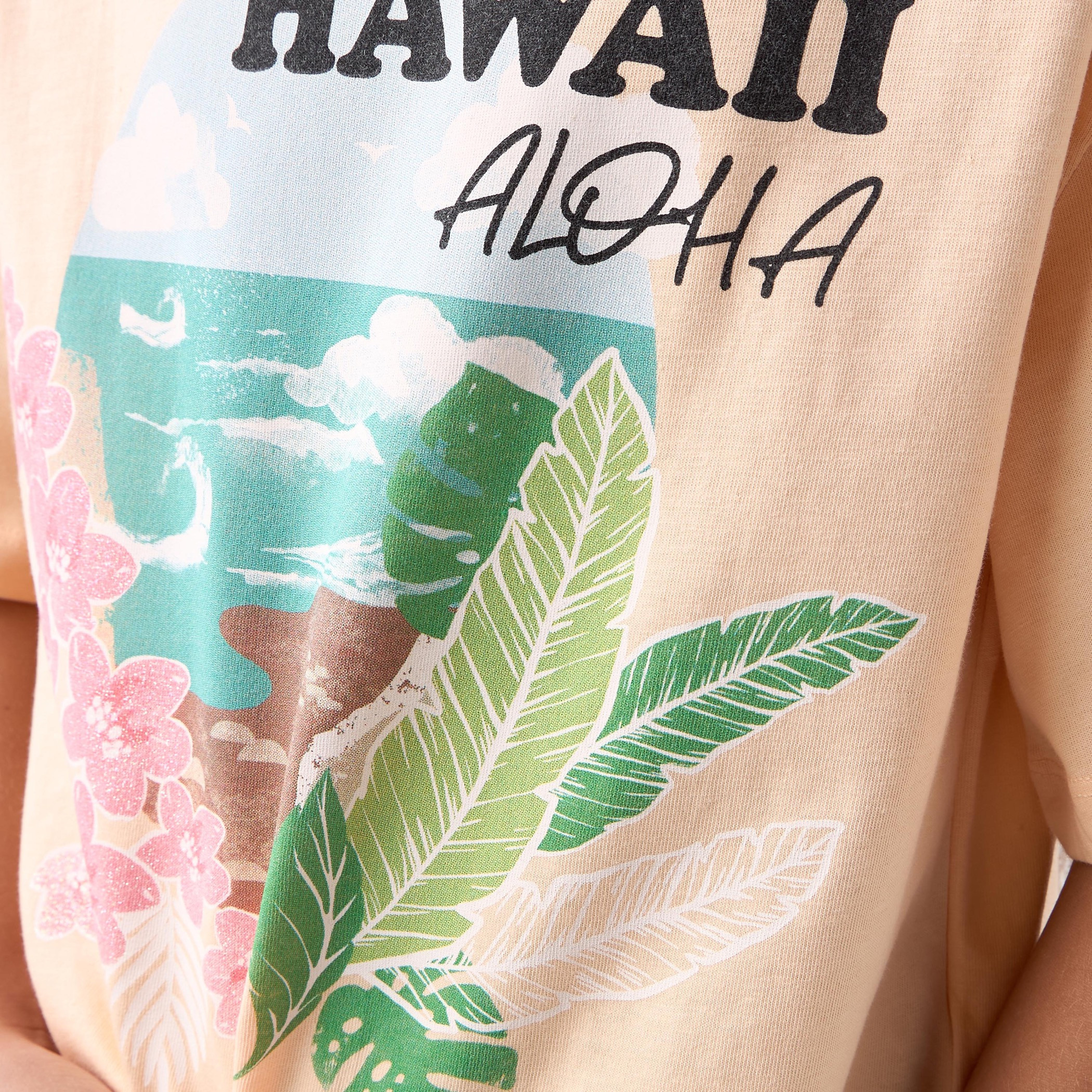 تيشيرت بياقة ضيقة وأكمام قصيرة وطبعات من جونيورز-girls-clothing-tshirts-image-1