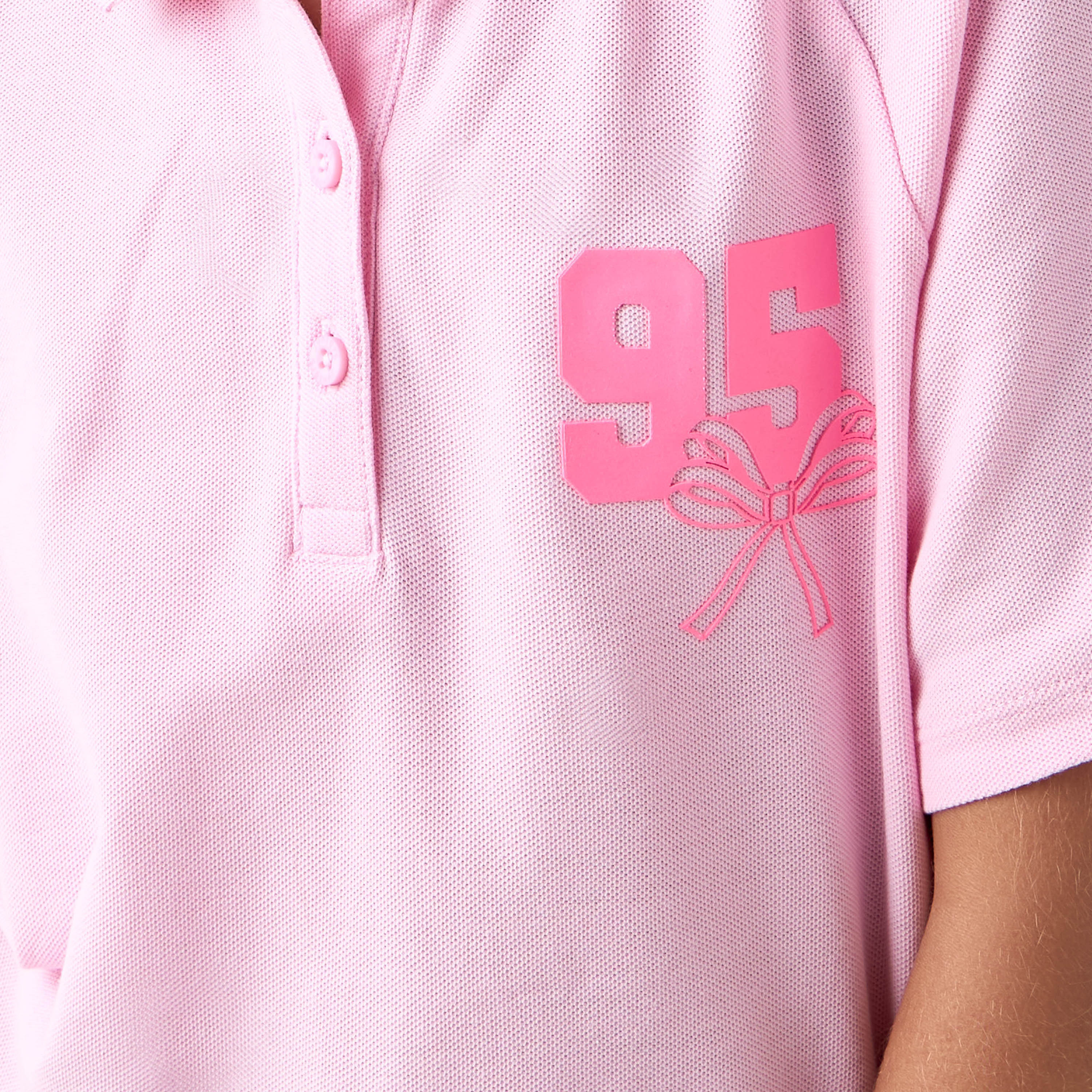 Juniors Printed Polo T-shirt with Short Sleeves-girls-clothing-tshirts-image-5
